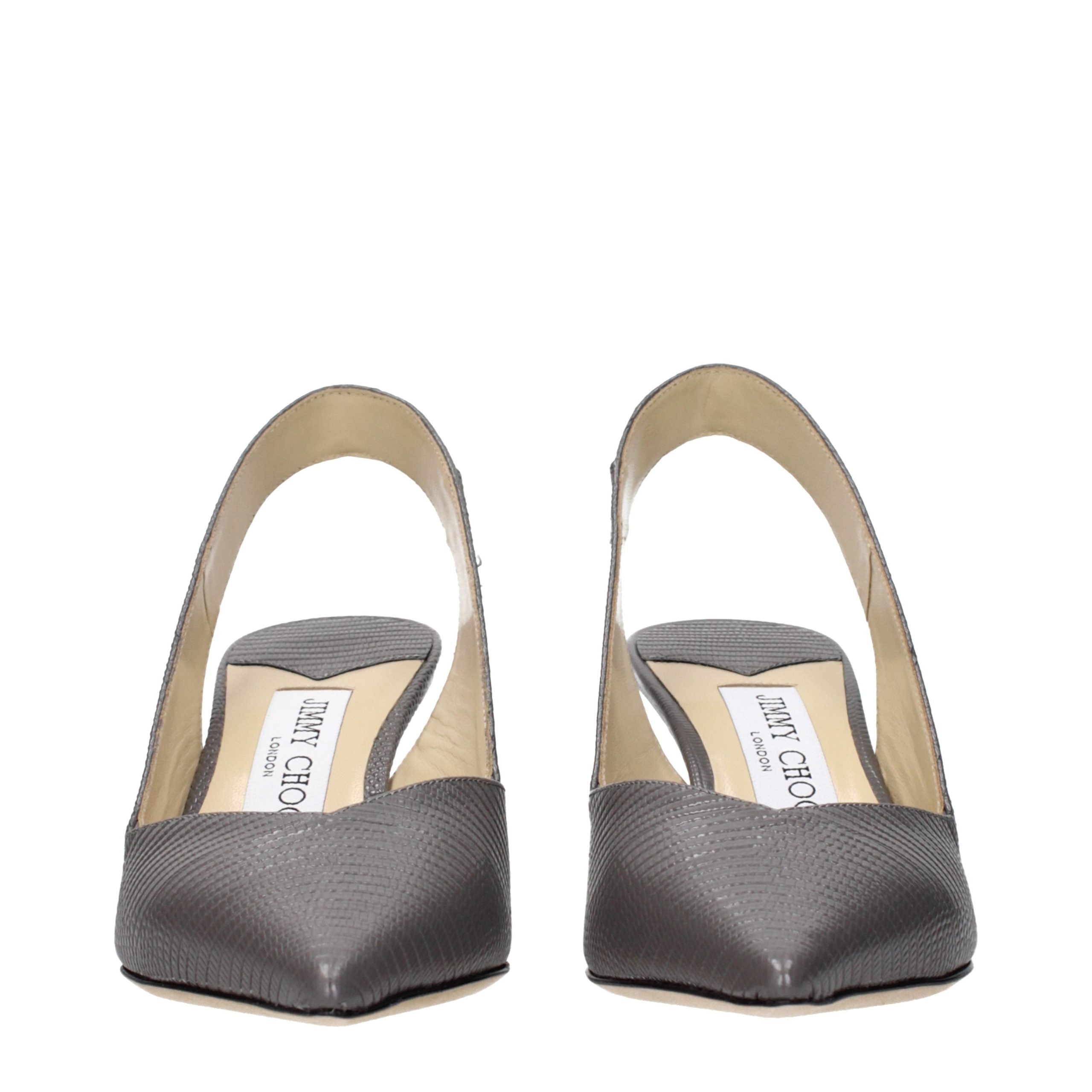 Jimmy Choo Gray Leather High Heel Pumps Jimmy Choo