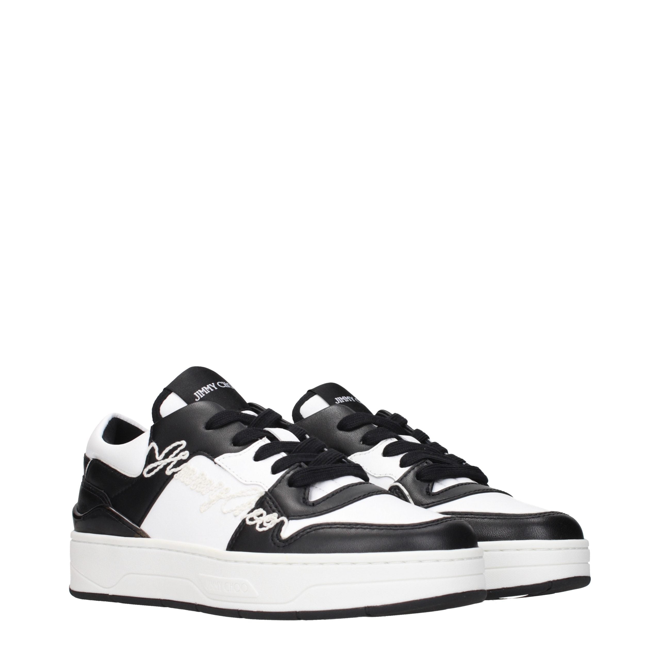 Jimmy Choo Black Leather Low Top Sneakers Jimmy Choo