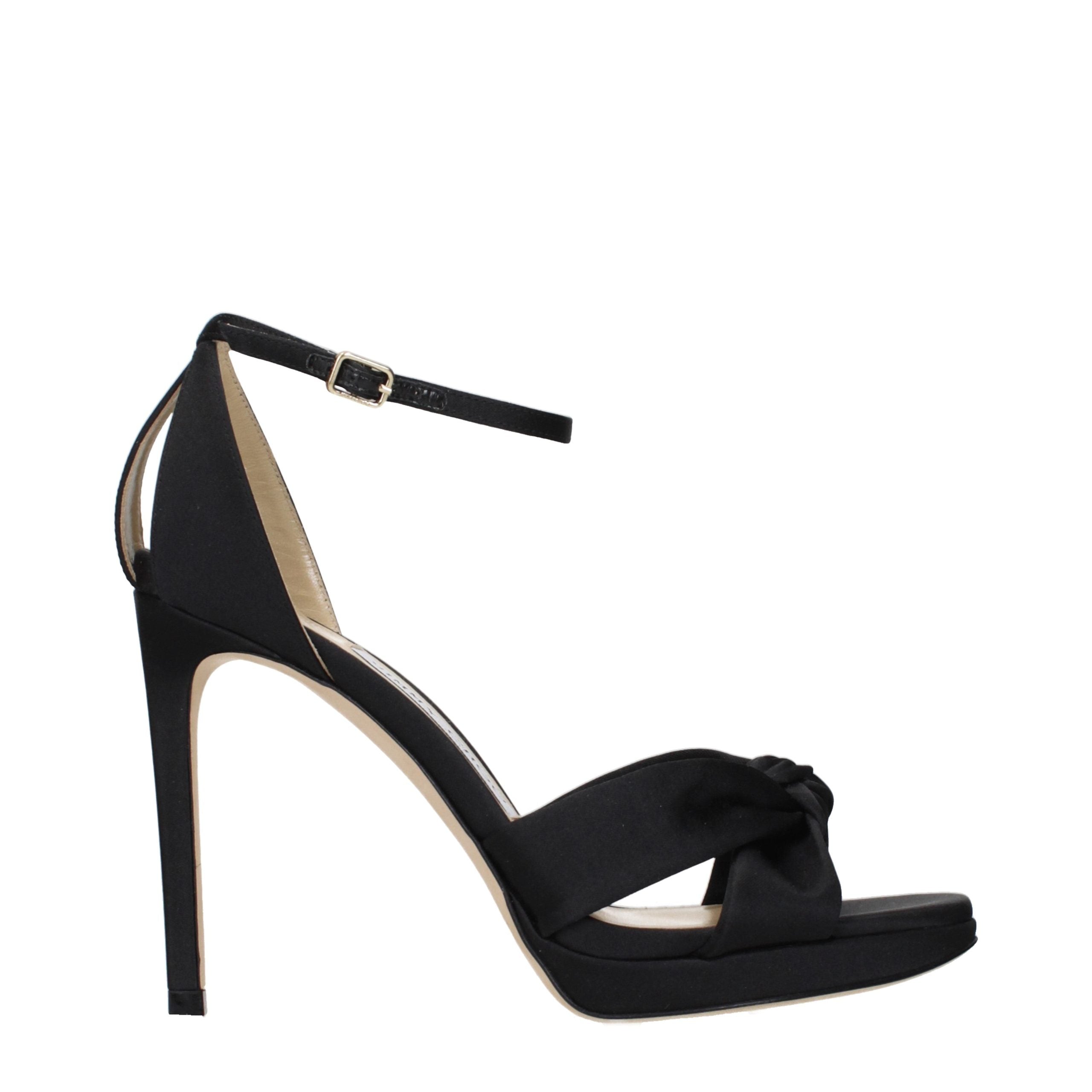 Jimmy Choo Black Satin Platform Sandals Jimmy Choo