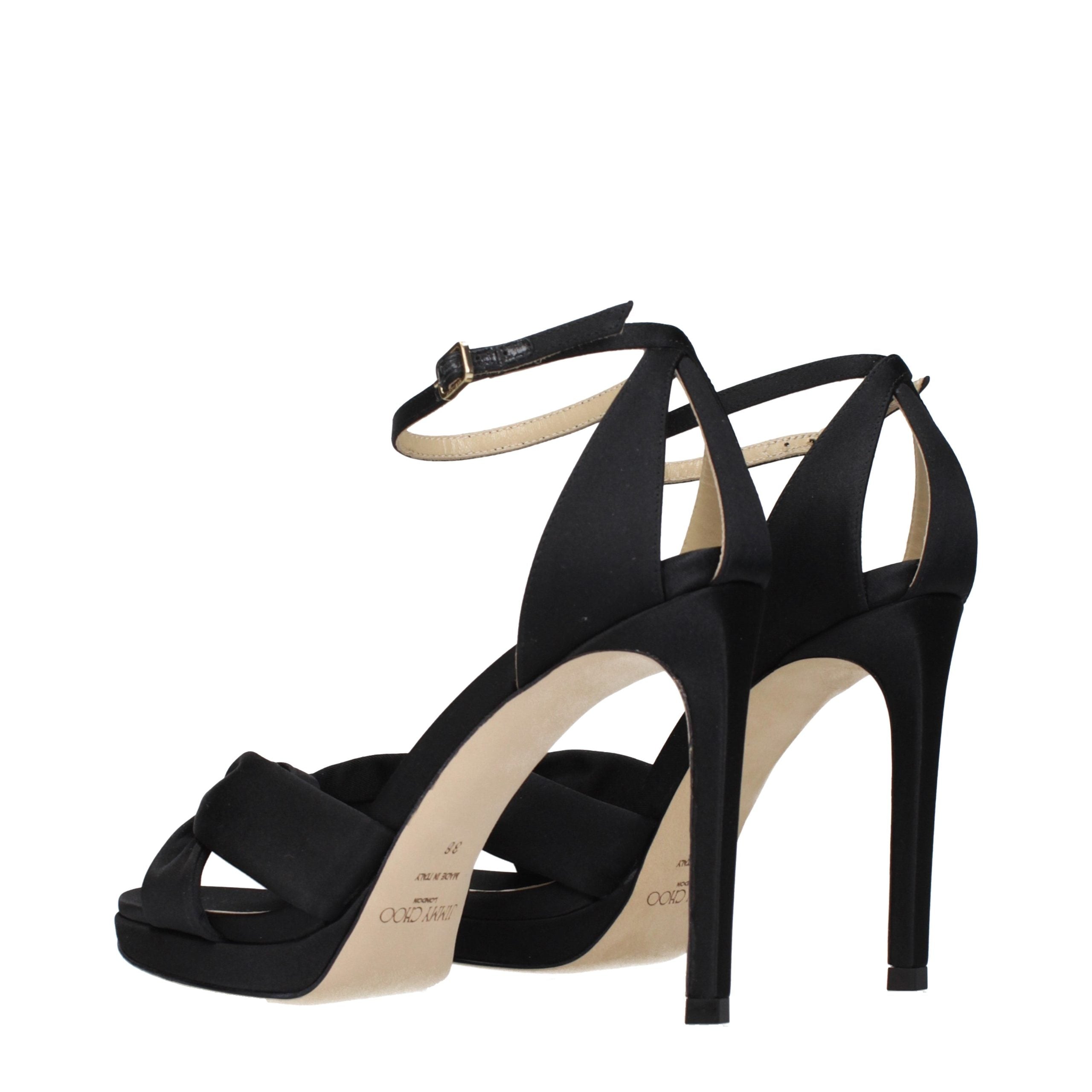 Jimmy Choo Black Satin Platform Sandals Jimmy Choo