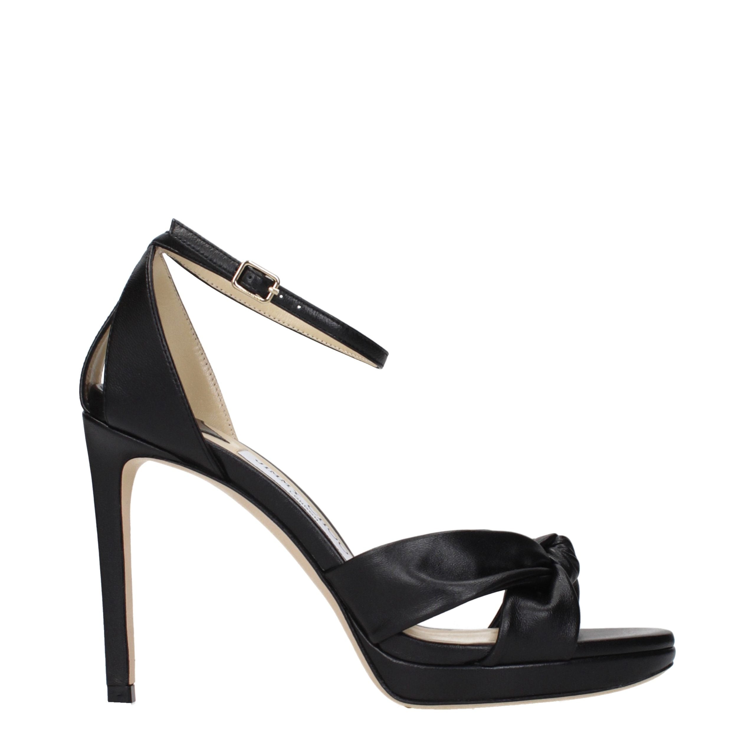 Jimmy Choo Black Leather Platform Sandals Jimmy Choo