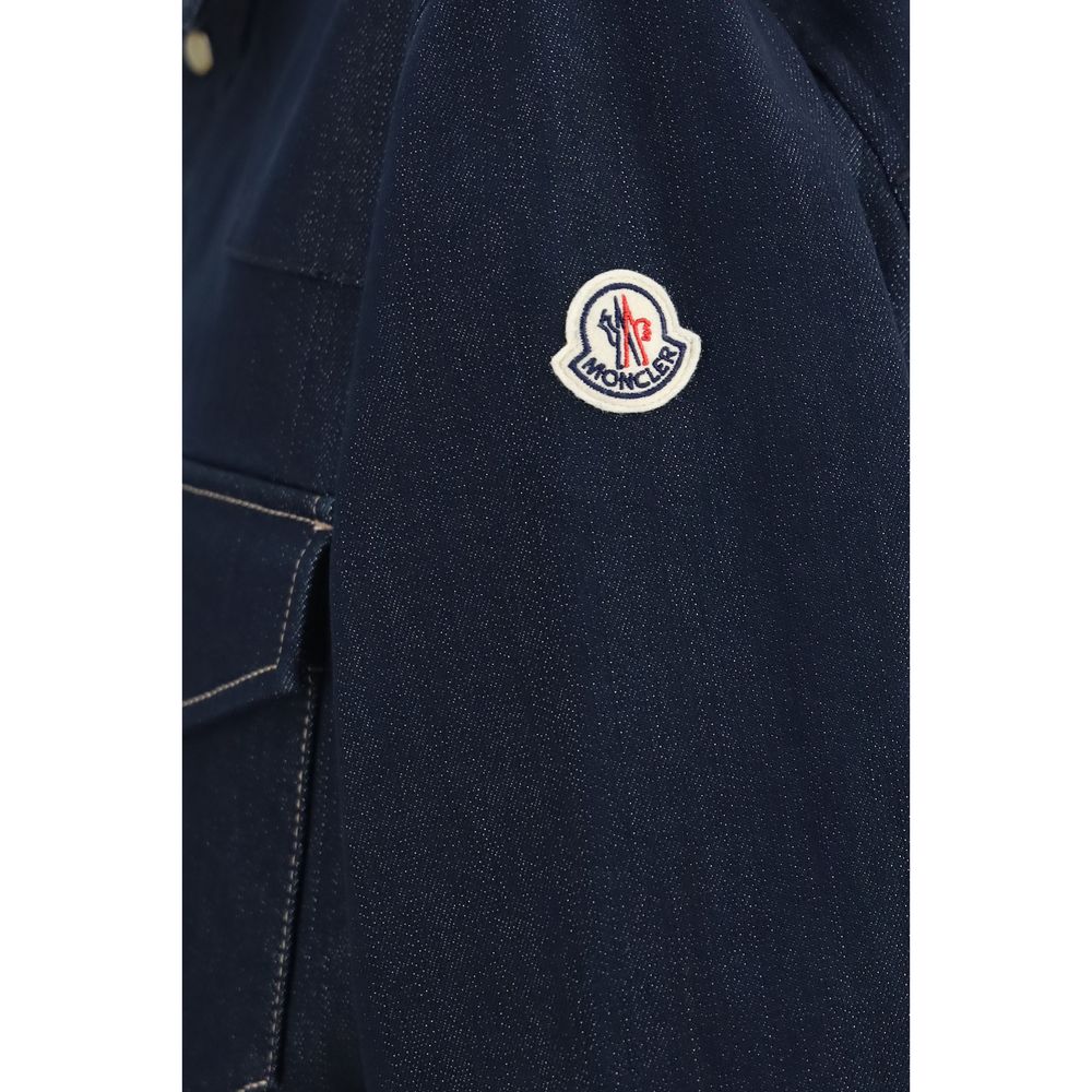 Moncler Blue Cotton Denim Jacket Moncler