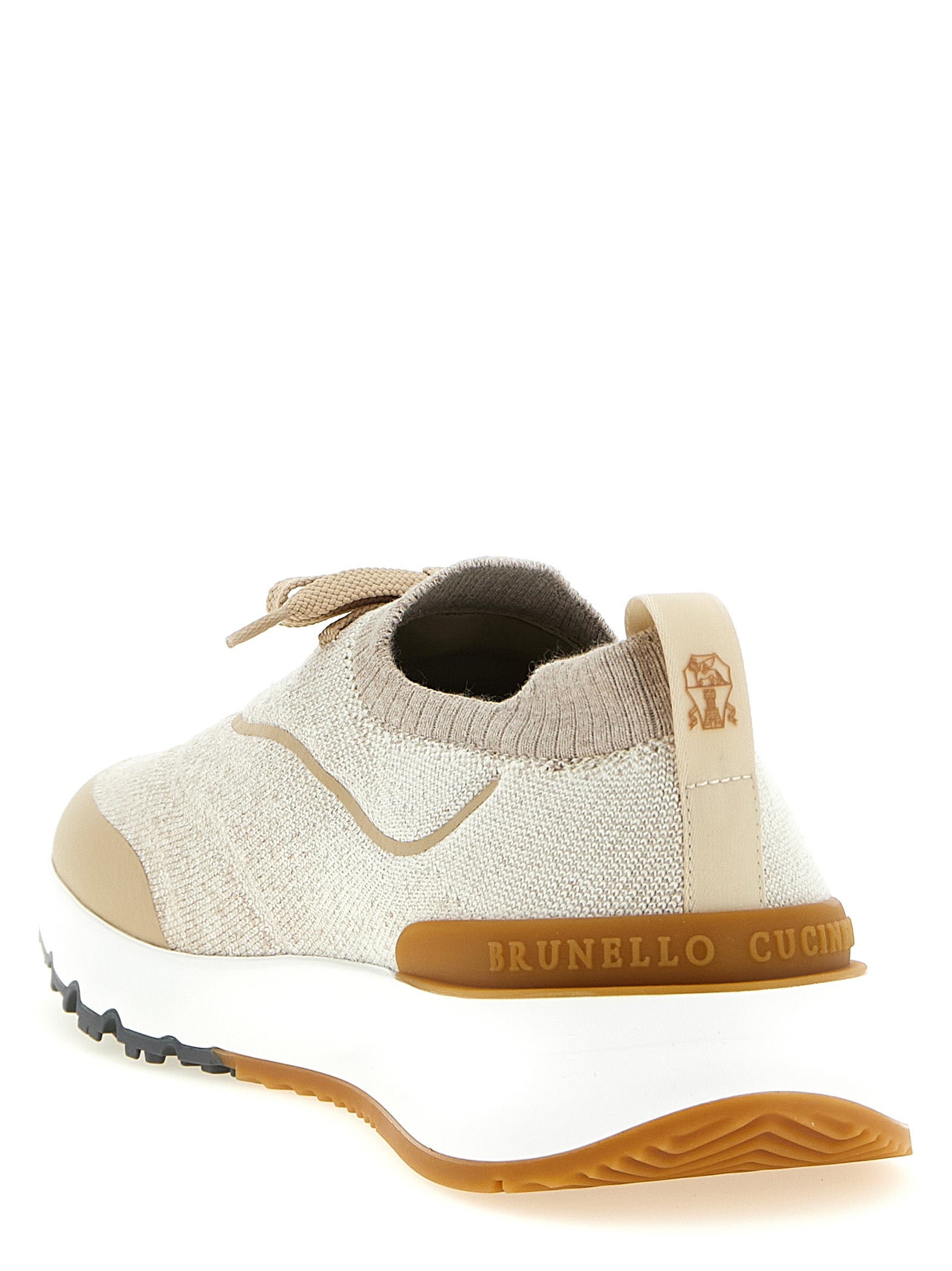 Brunello Cucinelli Beige Cotton Athletic Sneakers Brunello Cucinelli