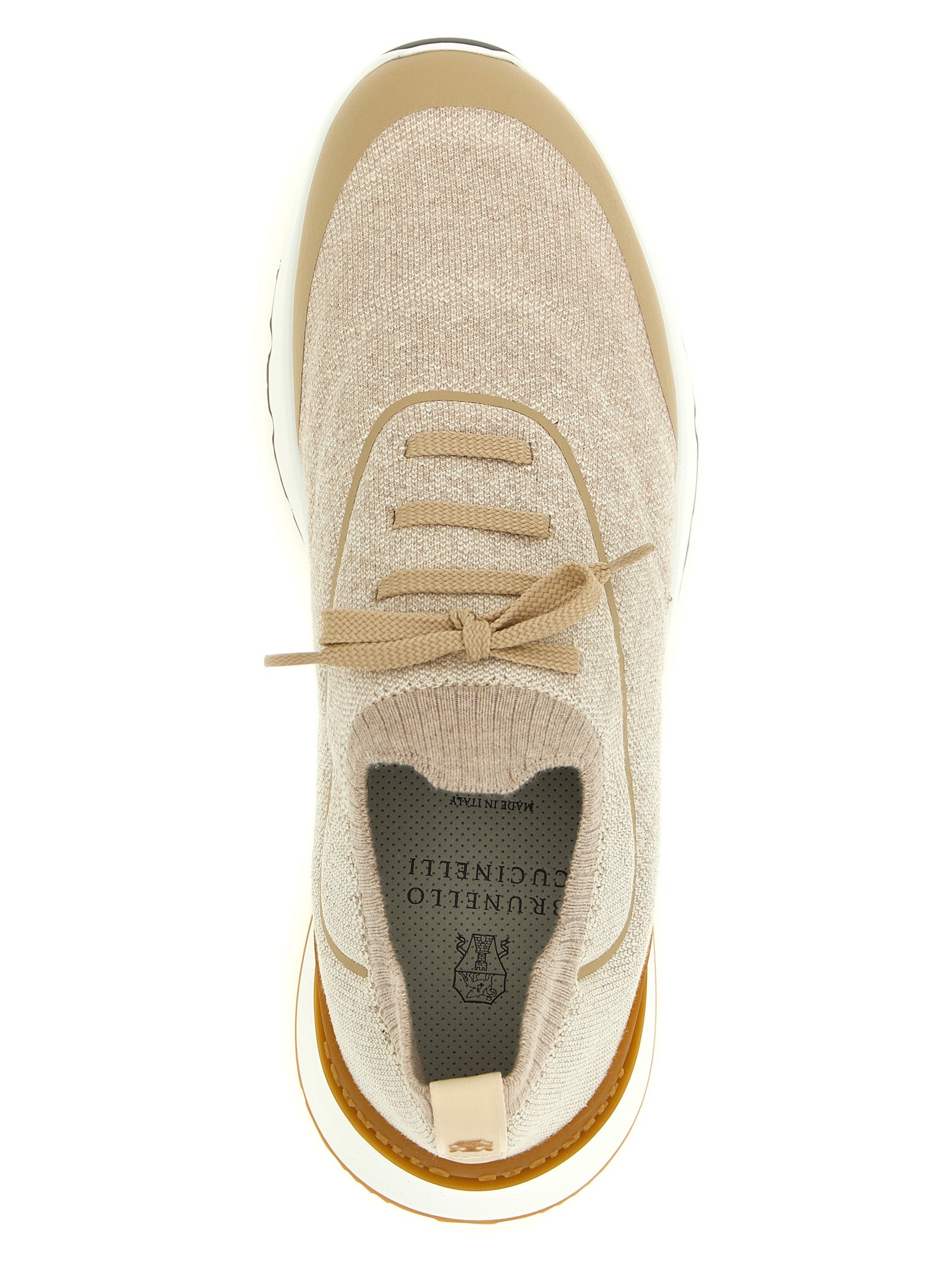 Brunello Cucinelli Beige Cotton Athletic Sneakers Brunello Cucinelli