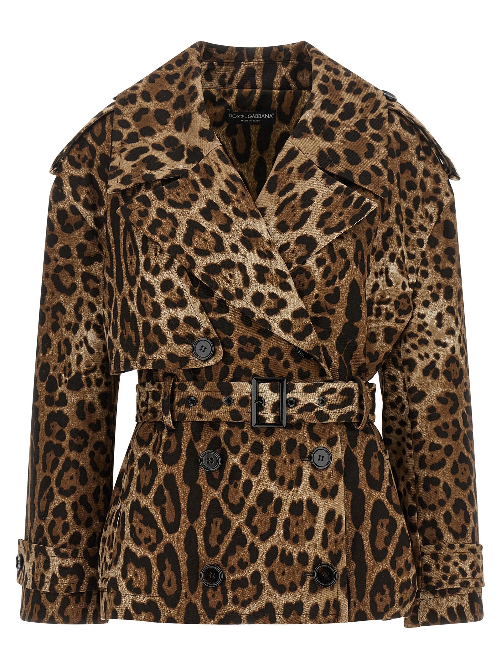 Dolce & Gabbana Brown Cotton Coat Dolce & Gabbana