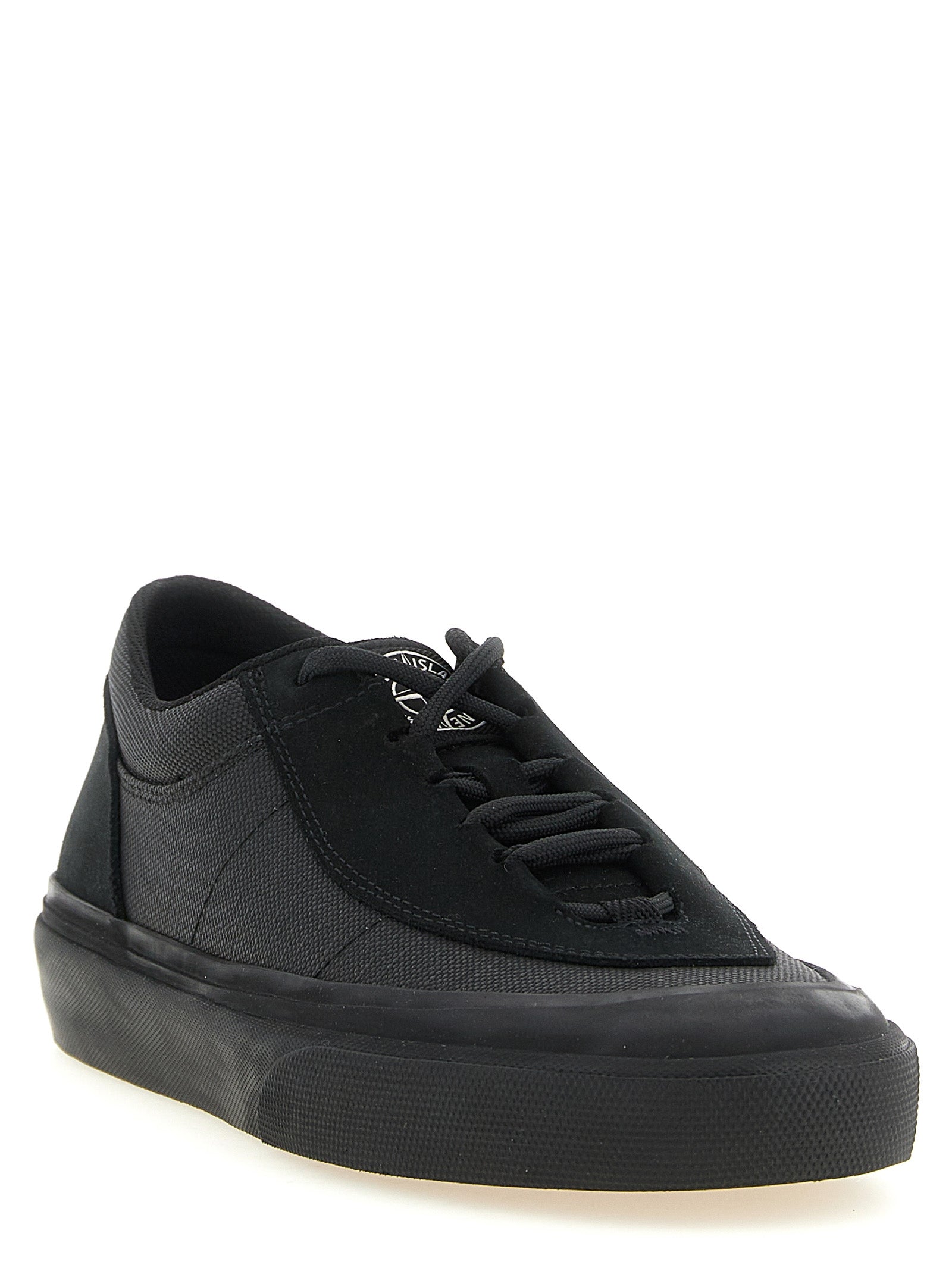 Stone Island Black Cotton Low Top Sneakers Stone Island