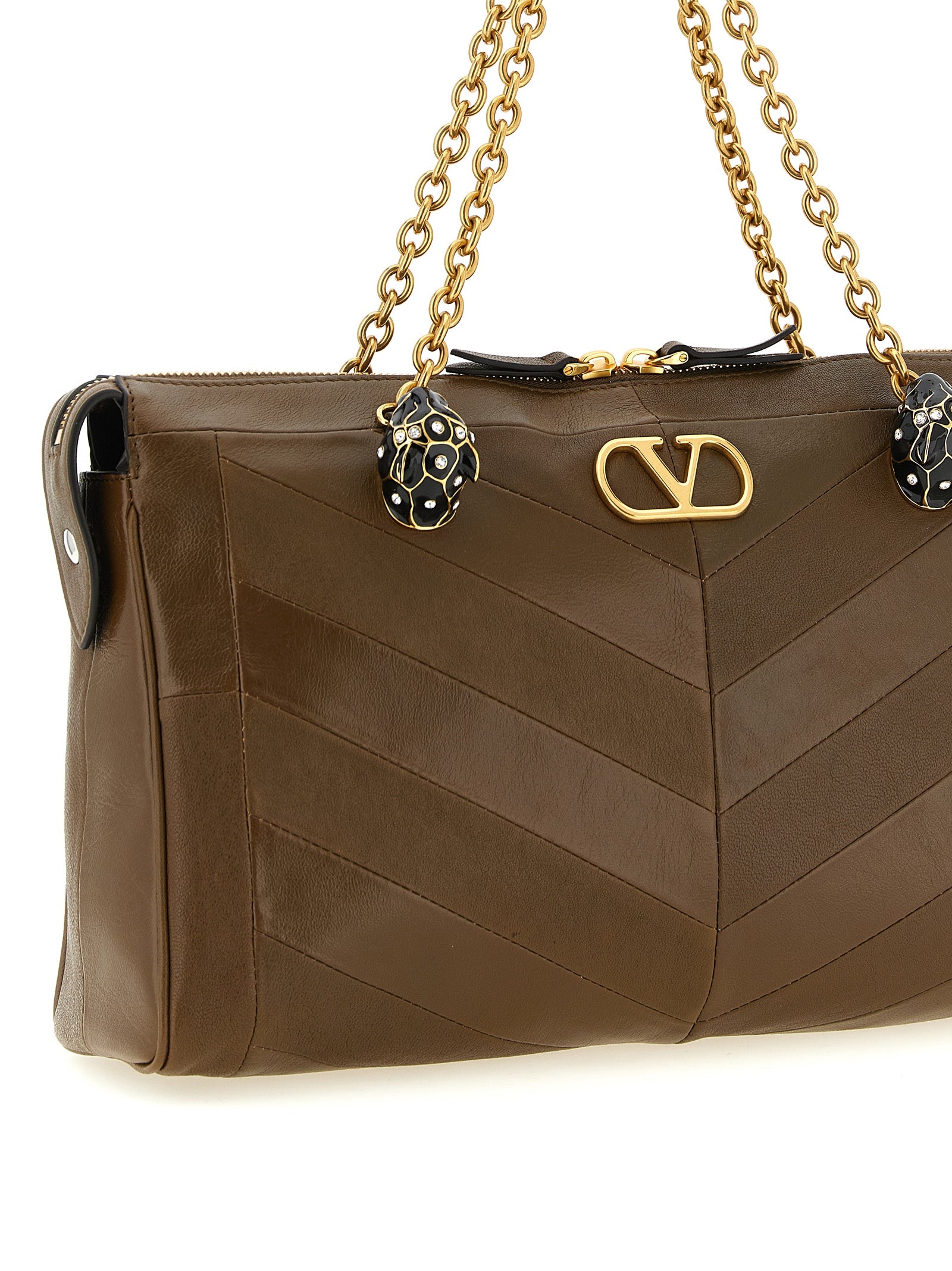 Valentino Garavani Brown Lamb Leather Shoulder Bag Valentino Garavani