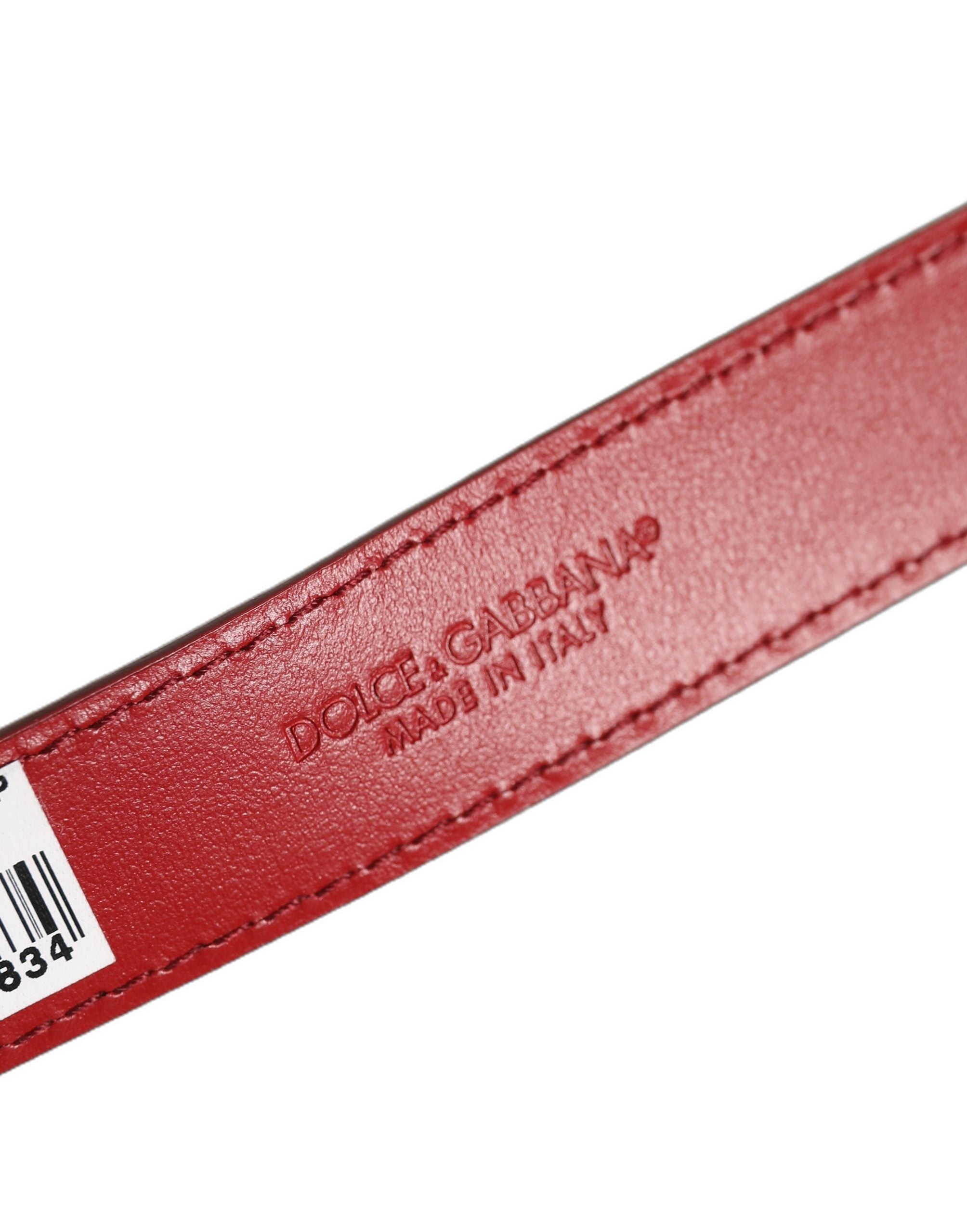 Dolce & Gabbana Red Calfskin Leather Gold Buckle Belt Strap Bracelet Dolce & Gabbana