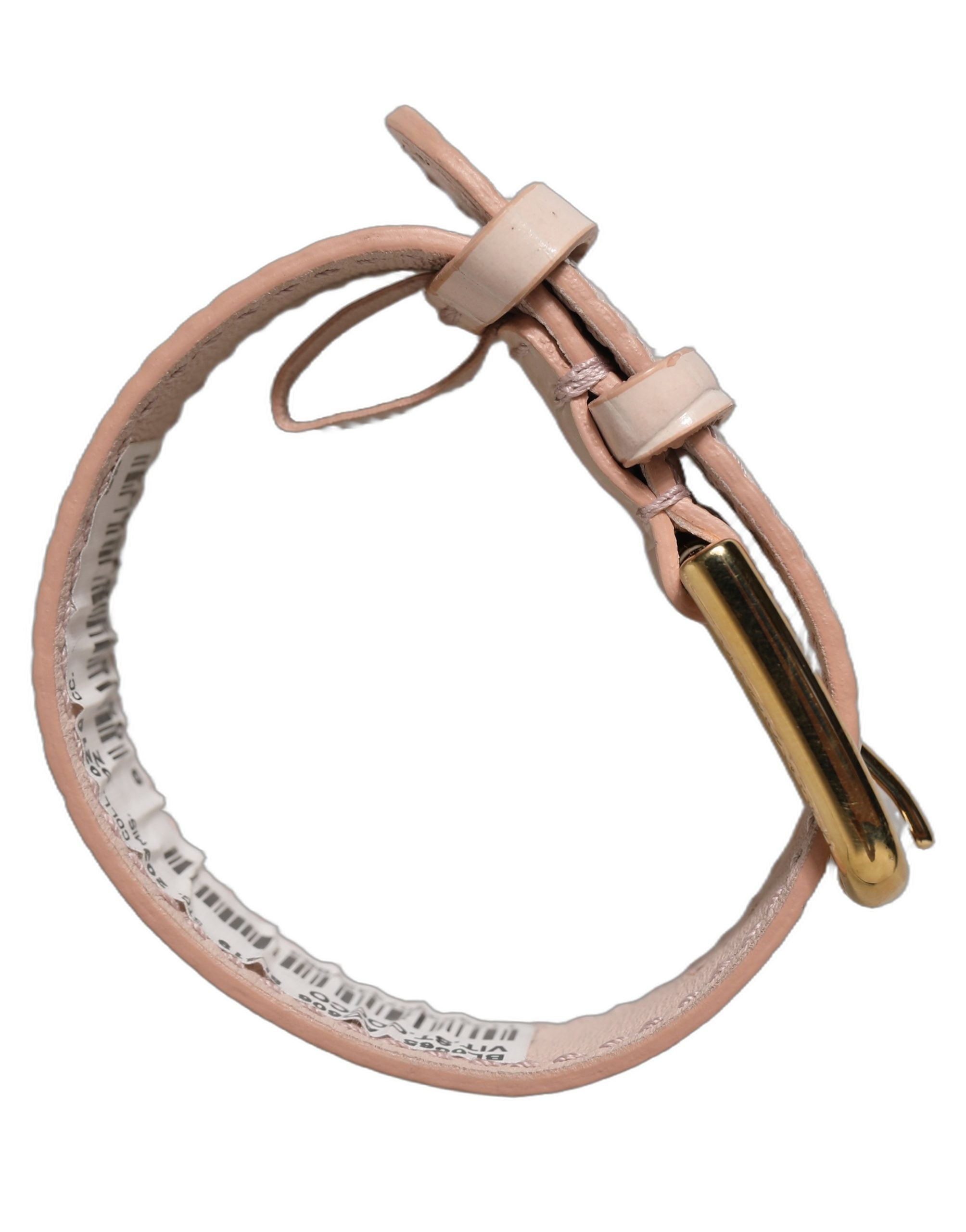 Dolce & Gabbana Pink Embossed Leather Gold Buckle Belt Strap Bracelet Dolce & Gabbana
