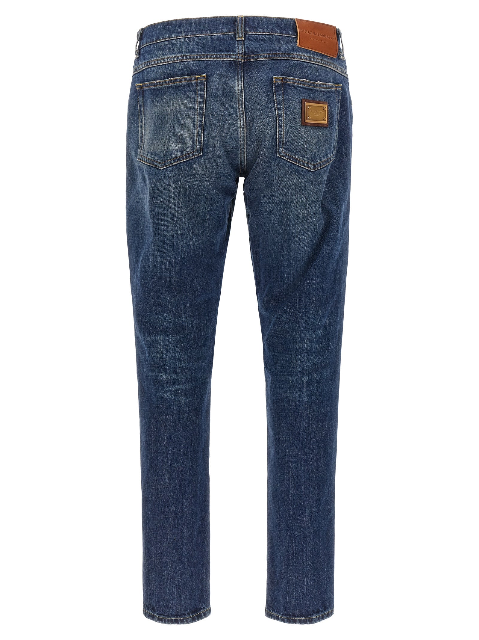 Dolce & Gabbana Blue Cotton Straight-Leg Jeans Dolce & Gabbana