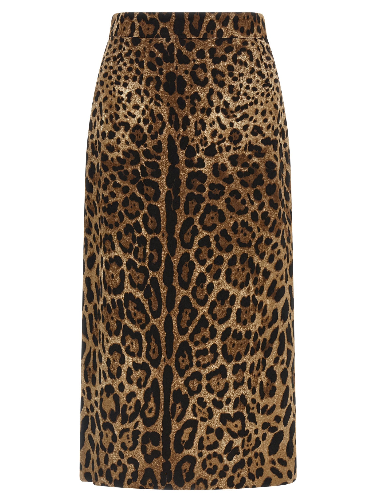 Dolce & Gabbana Brown Viscose Midi Skirt Dolce & Gabbana