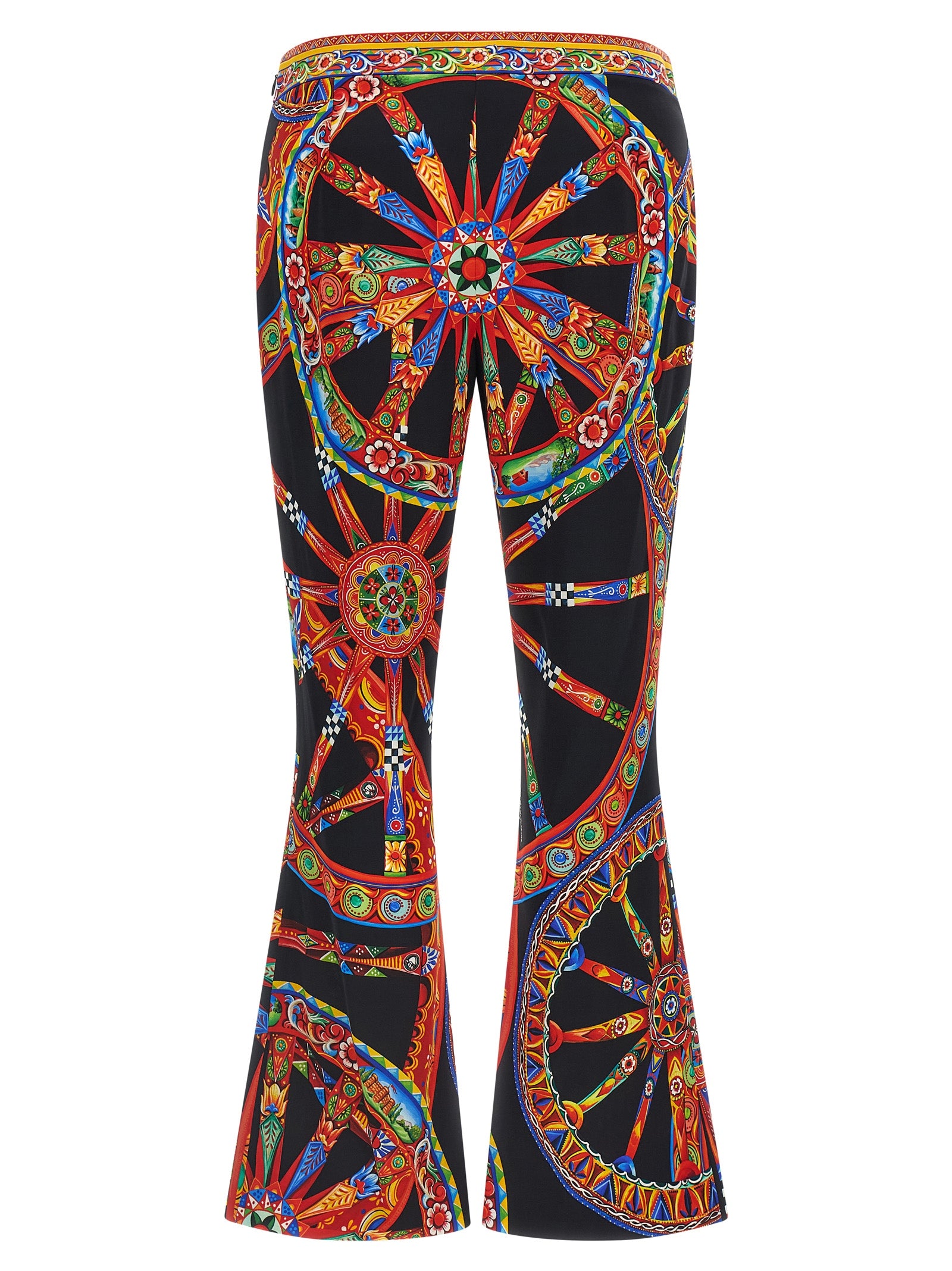 Dolce & Gabbana Multicolor Silk Flared Pants Dolce & Gabbana
