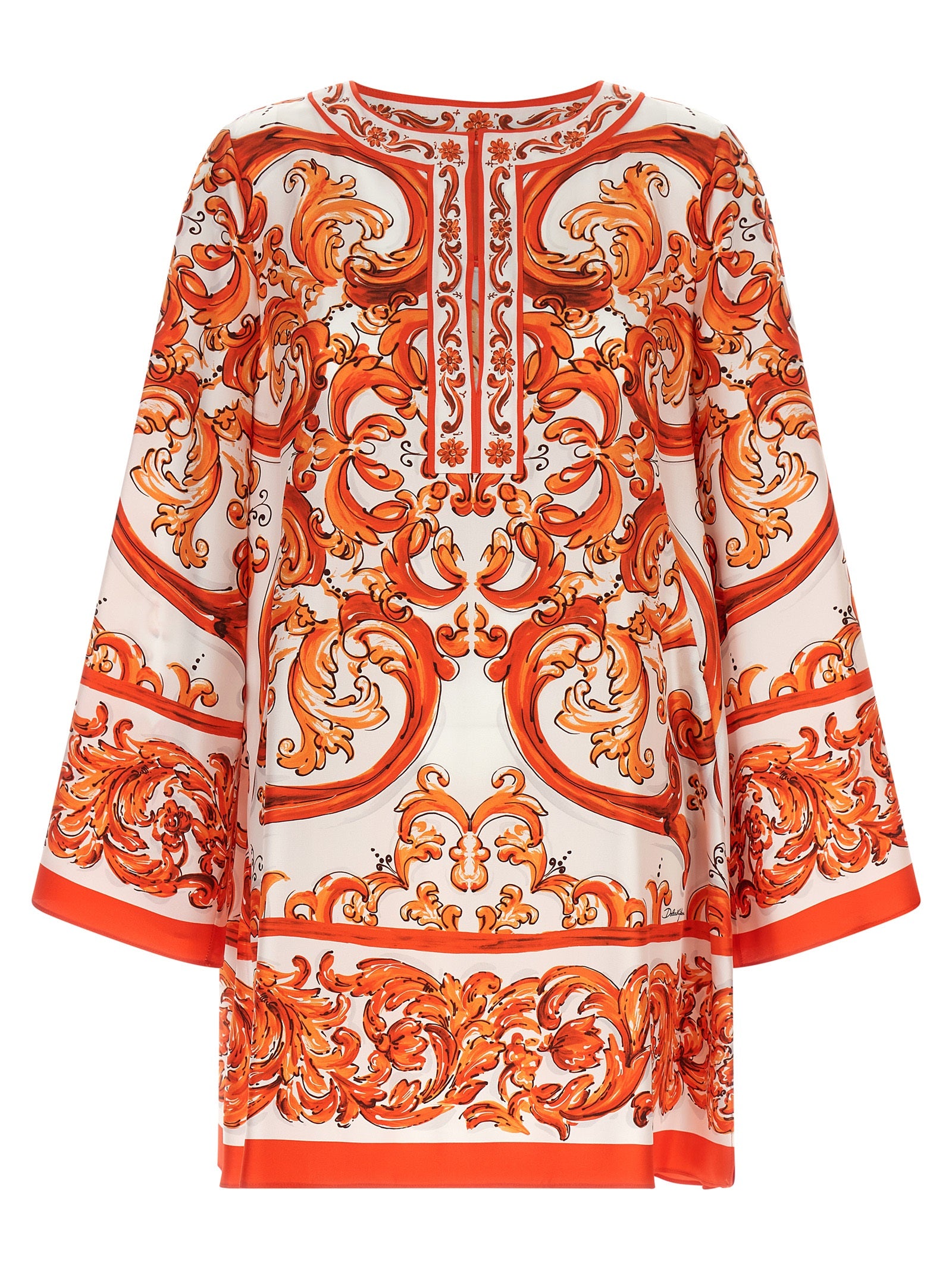 Dolce & Gabbana Orange Silk Short Dress Dolce & Gabbana