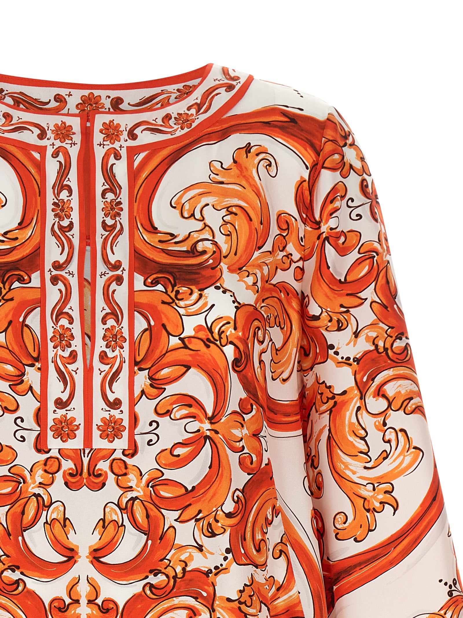 Dolce & Gabbana Orange Silk Short Dress Dolce & Gabbana
