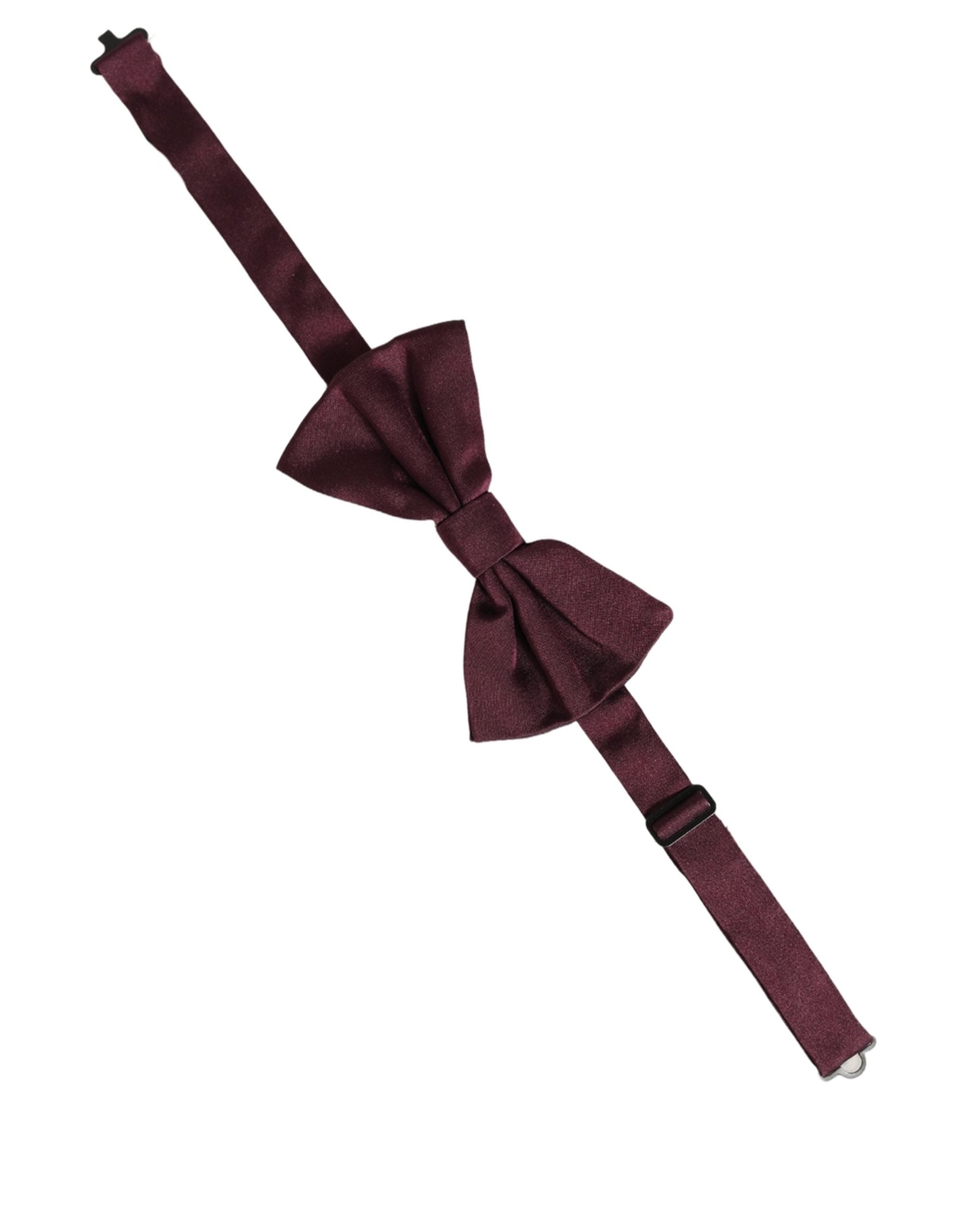 Dolce & Gabbana Men Maroon 100% Silk Adjustable Neck Papillon Bow Tie Dolce & Gabbana