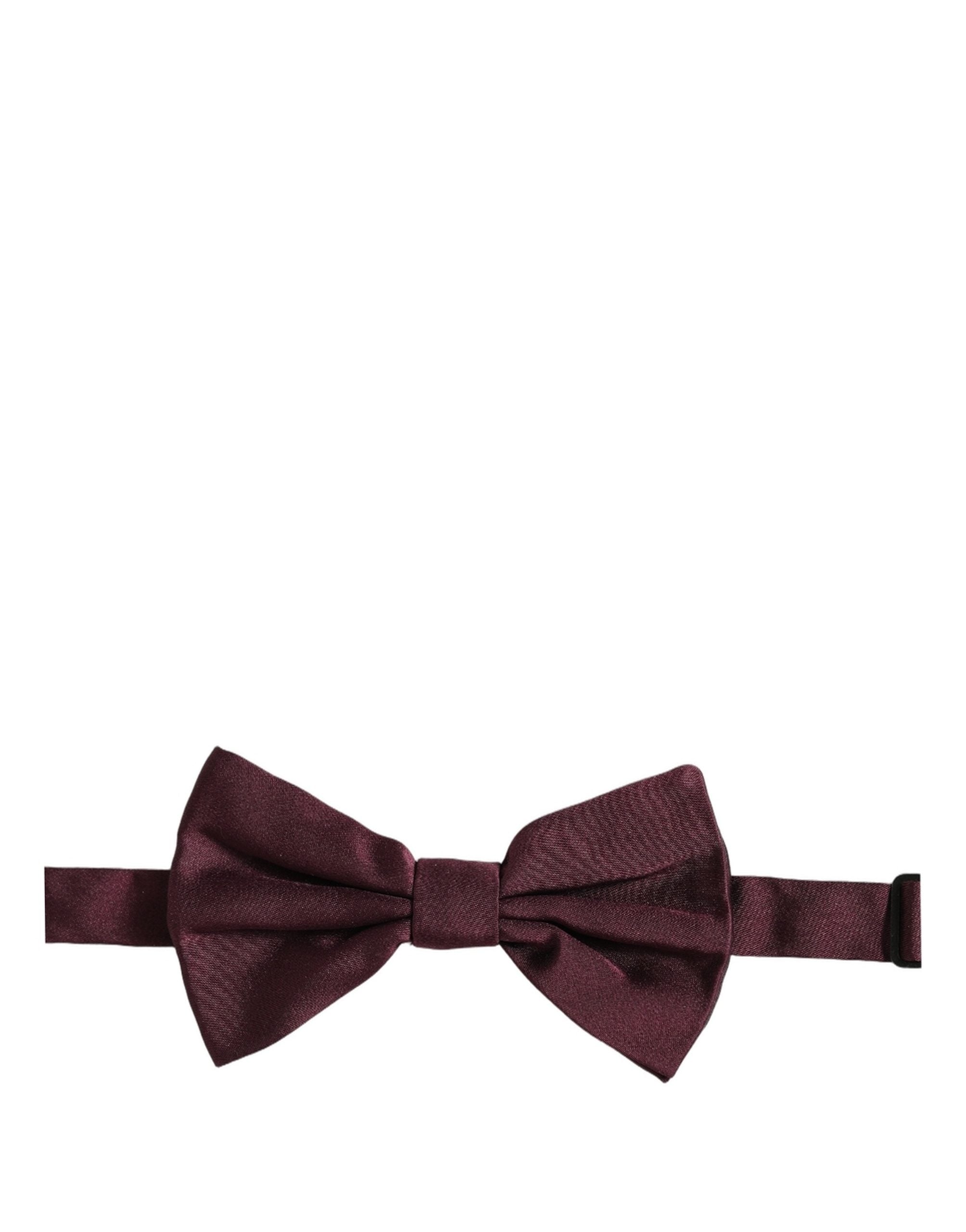 Dolce & Gabbana Men Maroon 100% Silk Adjustable Neck Papillon Bow Tie Dolce & Gabbana