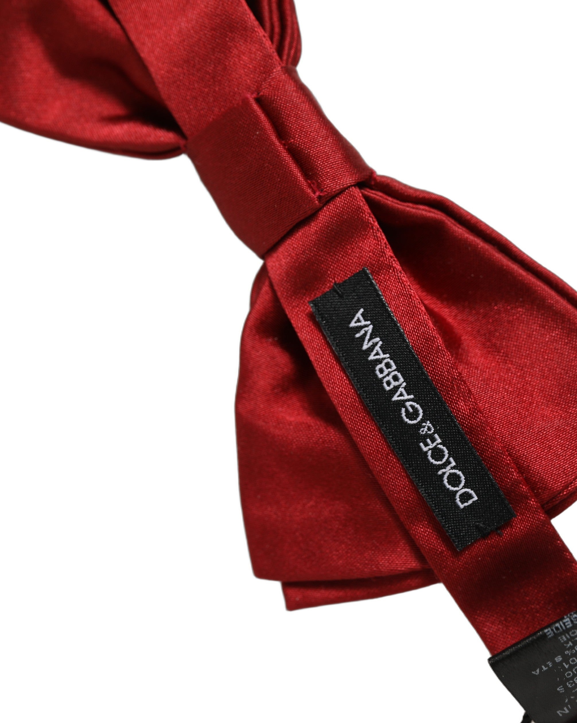 Dolce & Gabbana Men Red 100% Silk Adjustable Neck Papillon Bow Tie Dolce & Gabbana