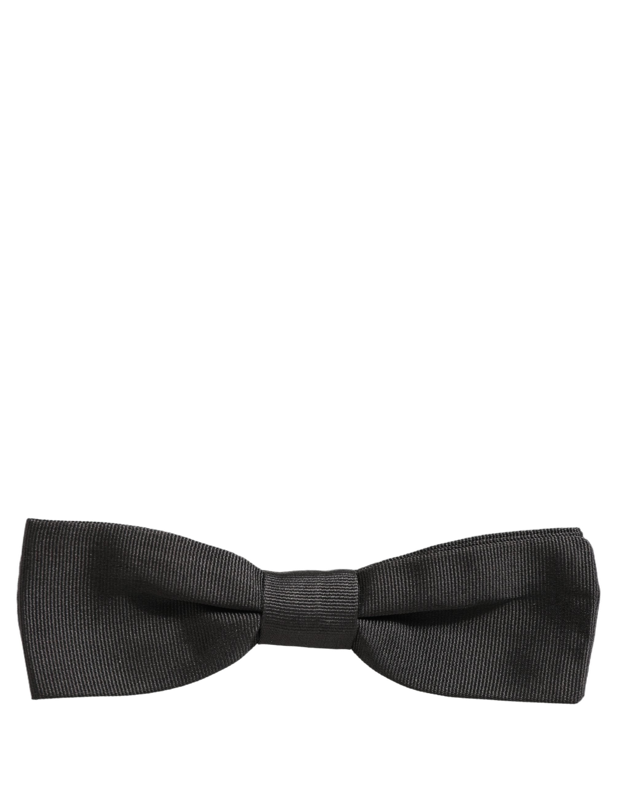 Dolce & Gabbana Men Black 100% Cotton Adjustable Neck Papillon Bow Tie Dolce & Gabbana