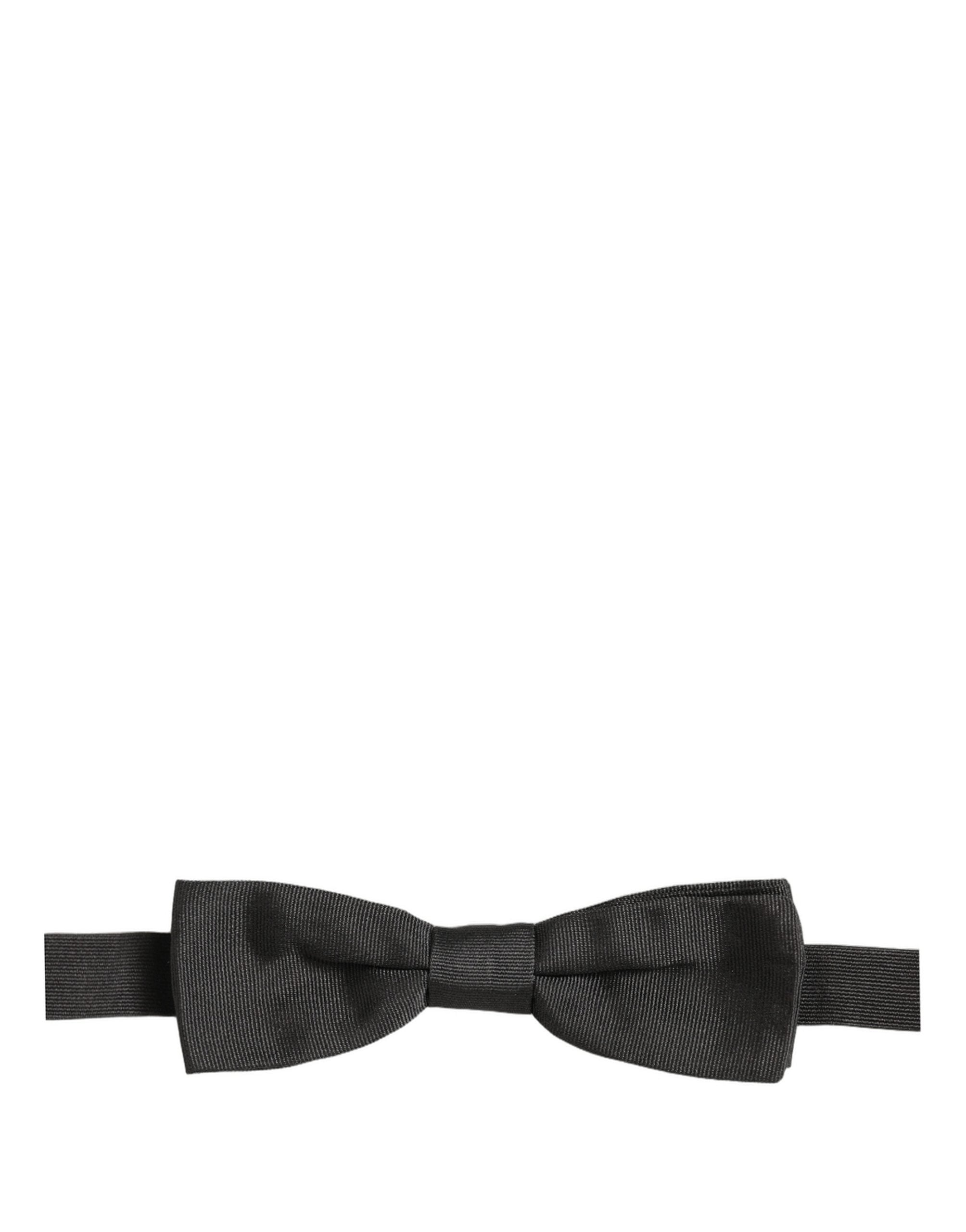 Dolce & Gabbana Men Black 100% Cotton Adjustable Neck Papillon Bow Tie Dolce & Gabbana