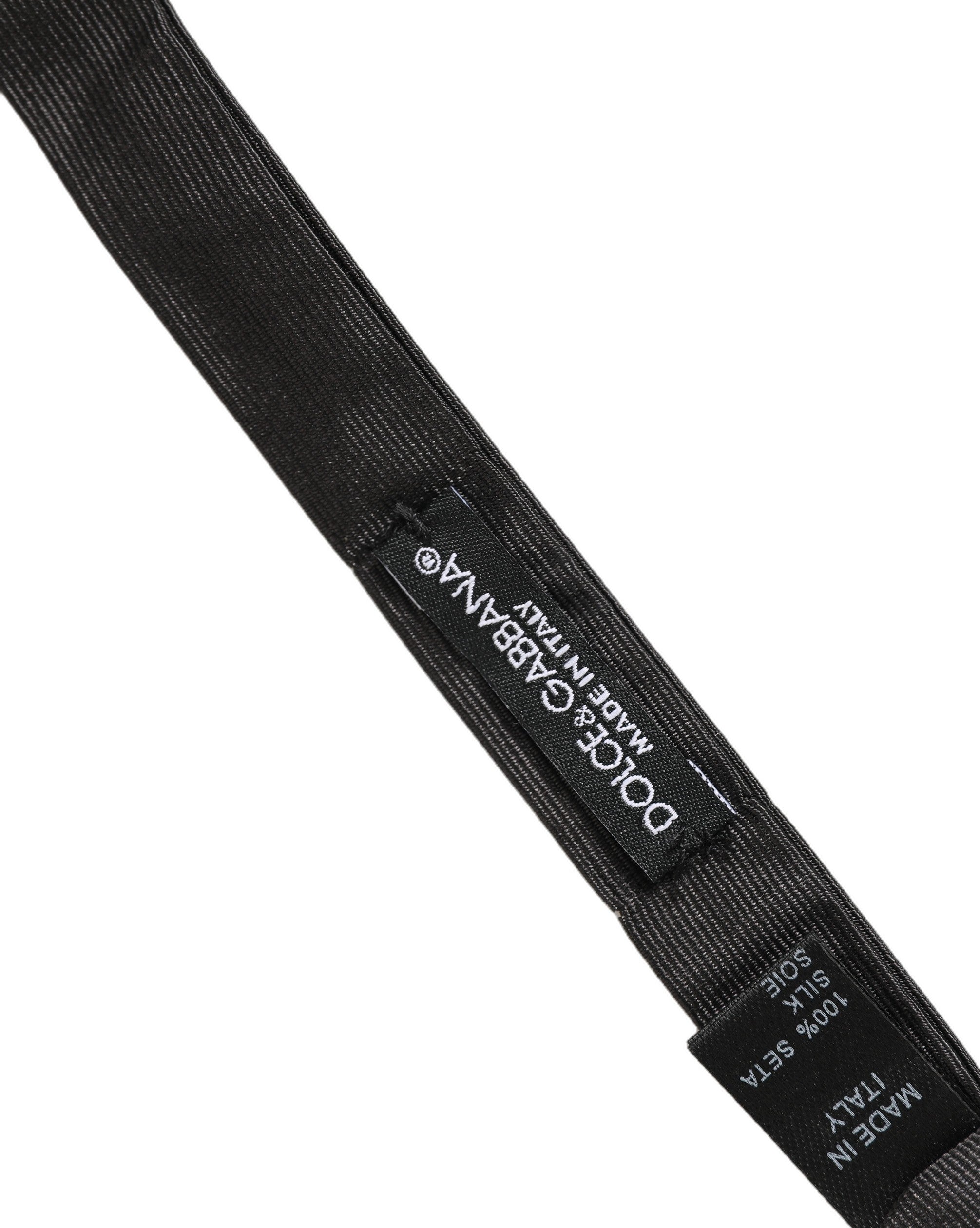 Dolce & Gabbana Men Black 100% Cotton Adjustable Neck Papillon Bow Tie Dolce & Gabbana