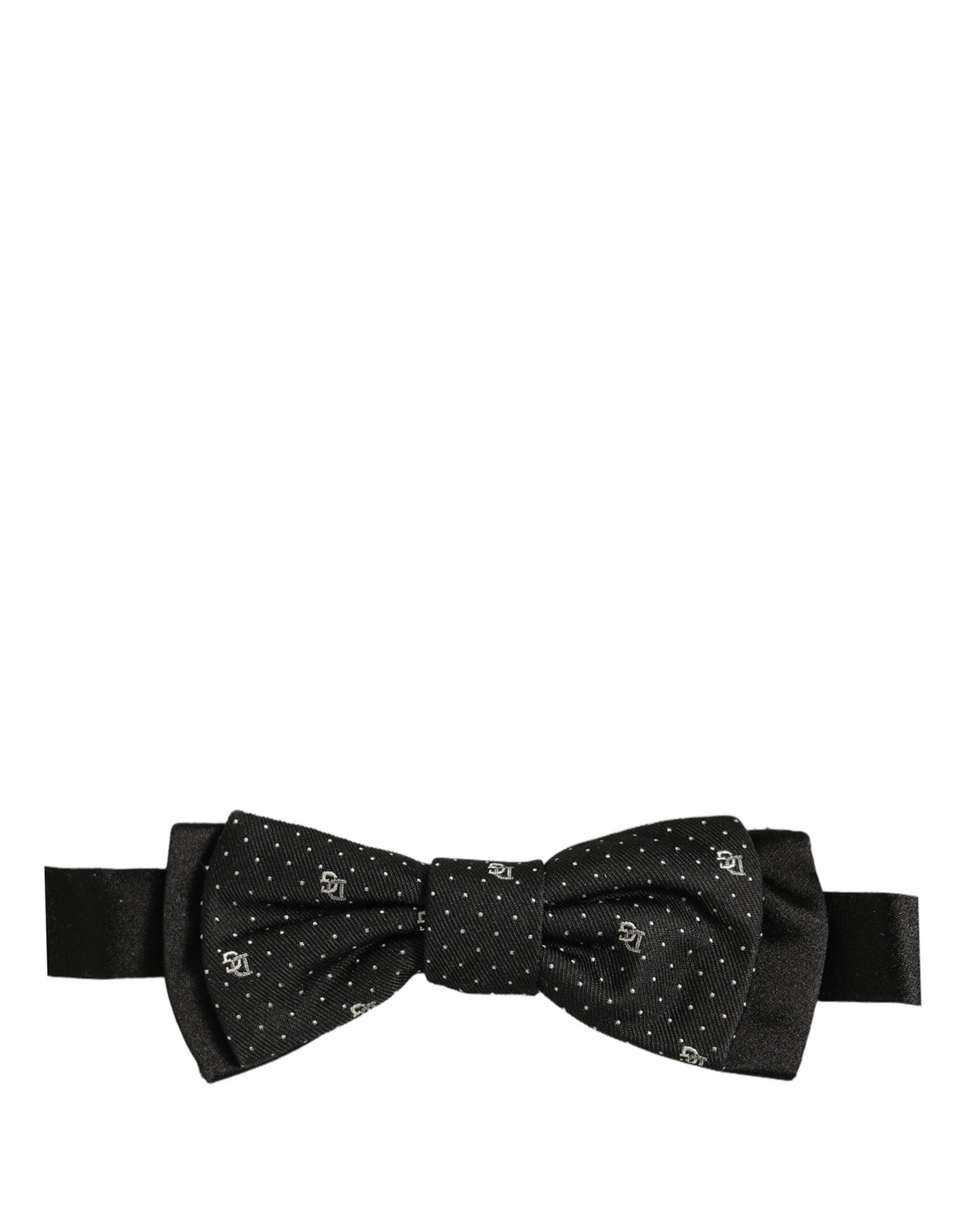 Dolce & Gabbana Men Black DG Polka Dot Adjustable Neck Papillon Bow Tie Dolce & Gabbana