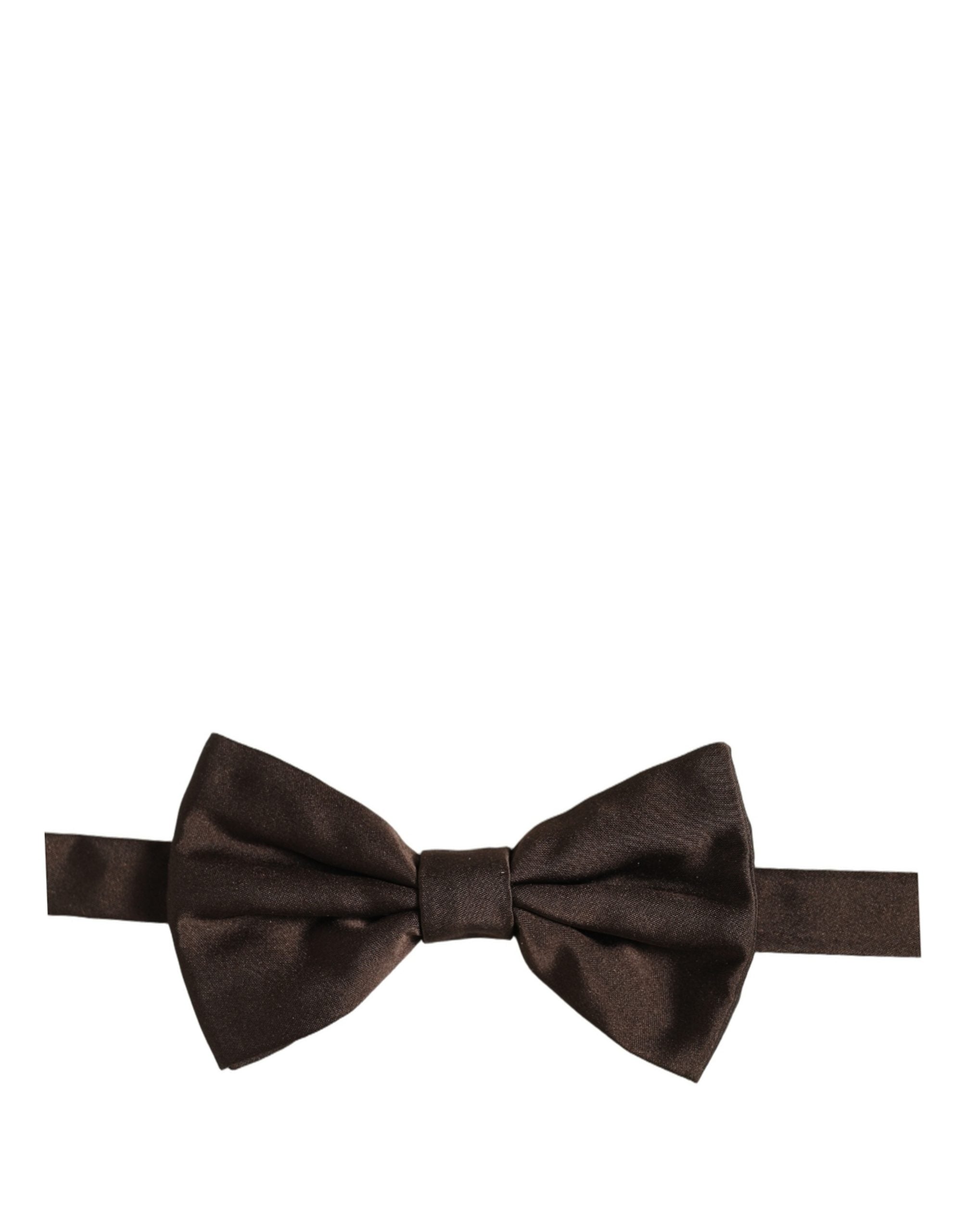 Dolce & Gabbana Men Brown 100% Silk Adjustable Neck Papillon Bow Tie Dolce & Gabbana