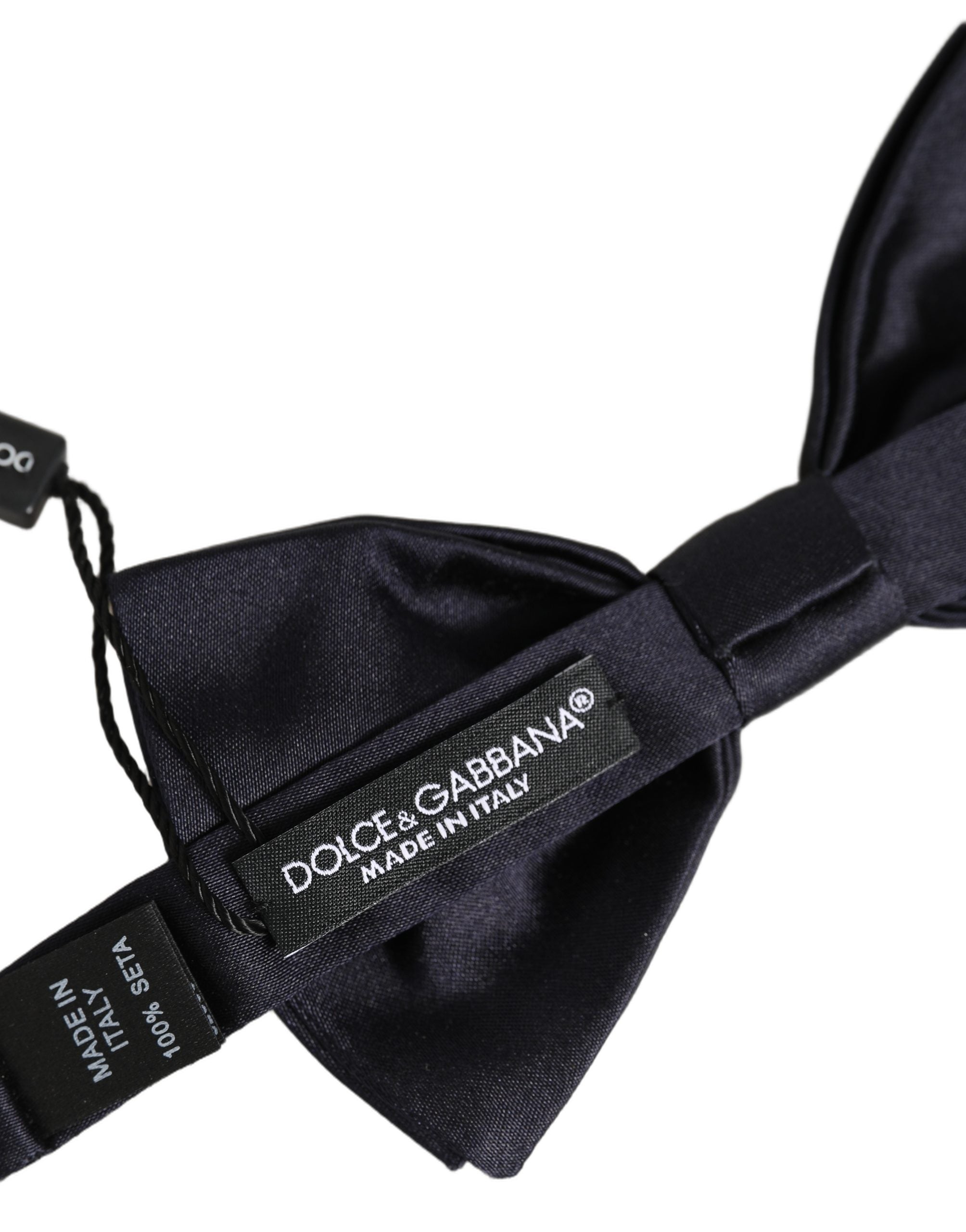 Dolce & Gabbana Men Black 100% Silk Adjustable Neck Papillon Bow Tie Dolce & Gabbana