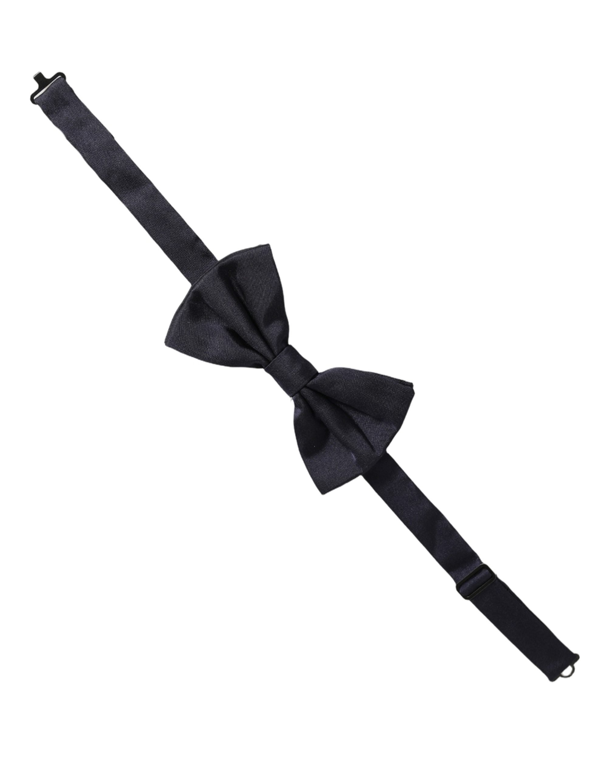 Dolce & Gabbana Men Dark Blue Silk Adjustable Neck Papillon Bow Tie Dolce & Gabbana