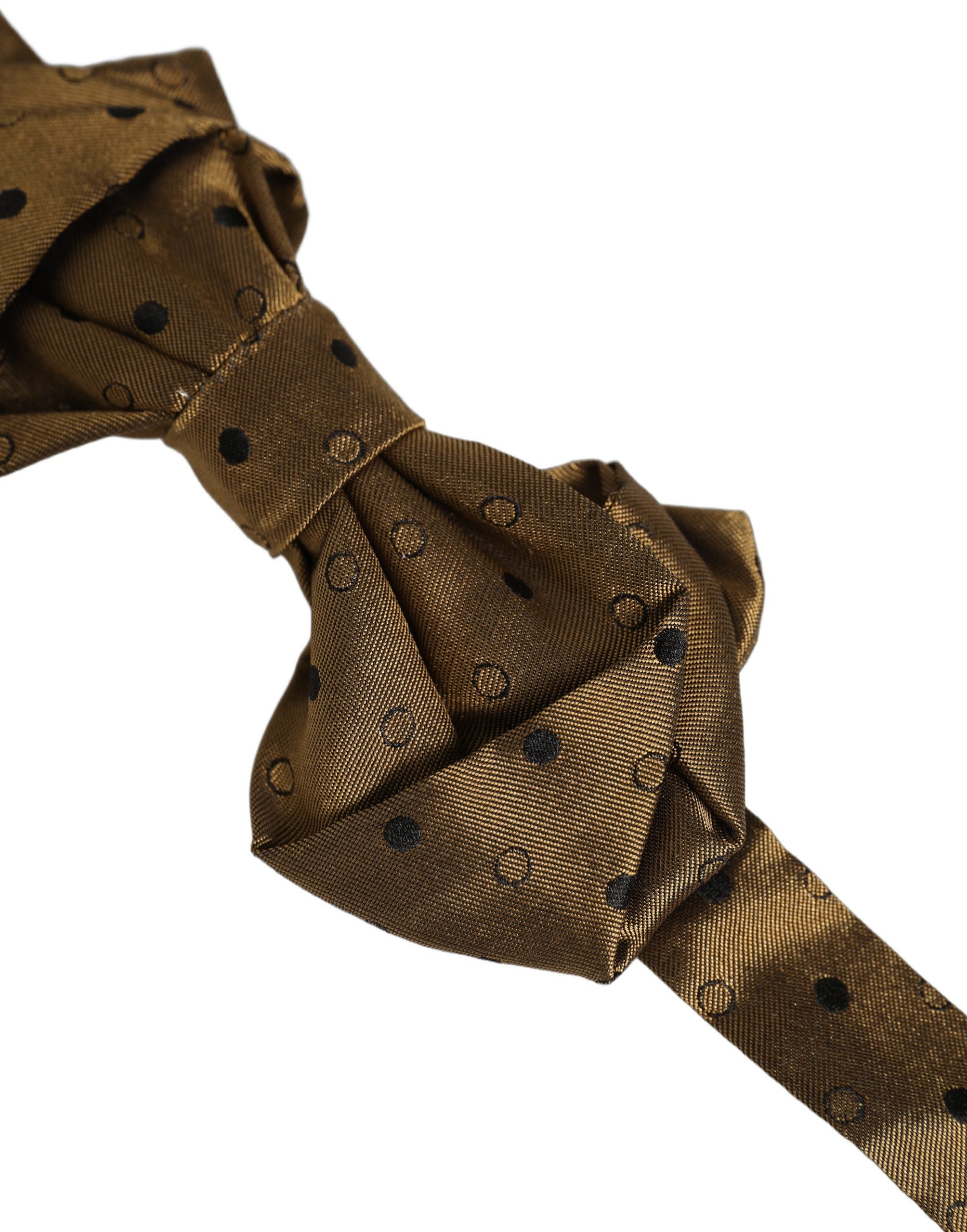 Dolce & Gabbana Men Brown Polka Dot Silk Adjustable Neck Papillon Bow Tie Dolce & Gabbana