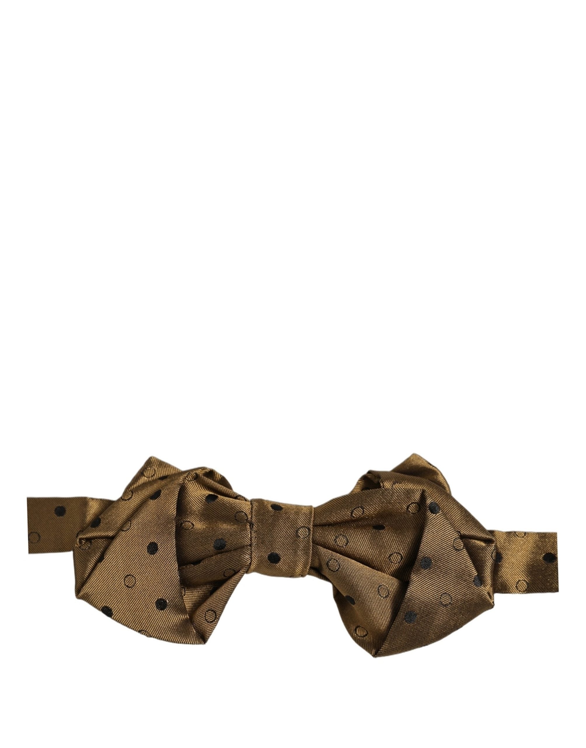Dolce & Gabbana Men Brown Polka Dot Silk Adjustable Neck Papillon Bow Tie Dolce & Gabbana
