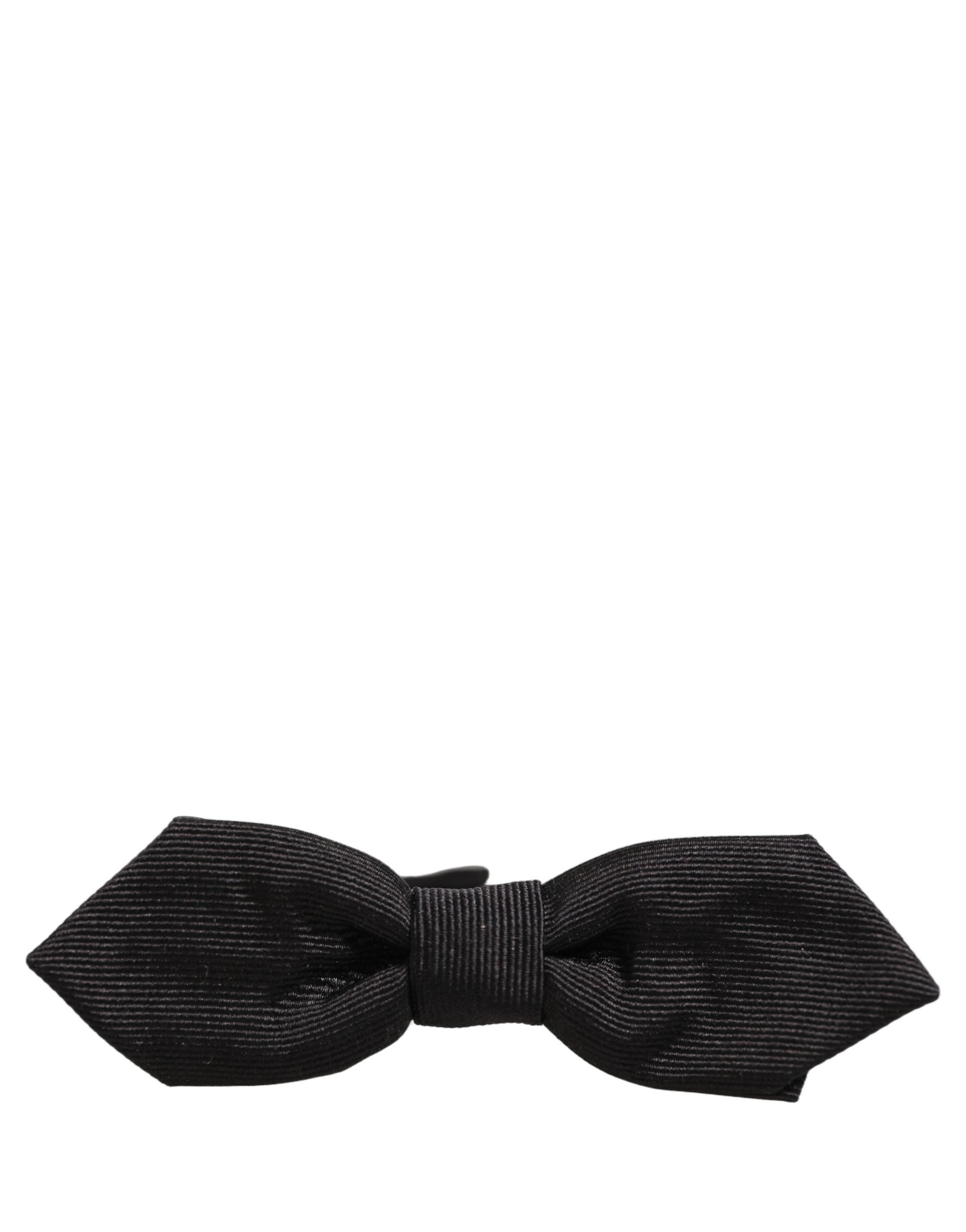 Dolce & Gabbana Men Black 100% Silk Adjustable Neck Papillon Bow Tie Dolce & Gabbana