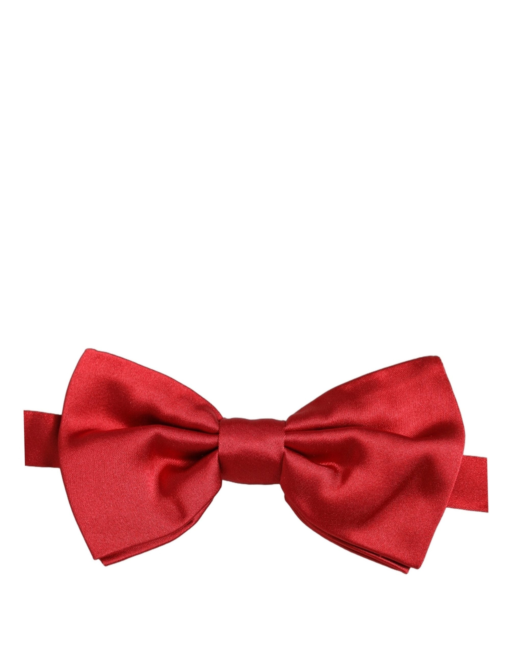 Dolce & Gabbana Men Red 100% Silk Adjustable Neck Papillon Bow Tie Dolce & Gabbana