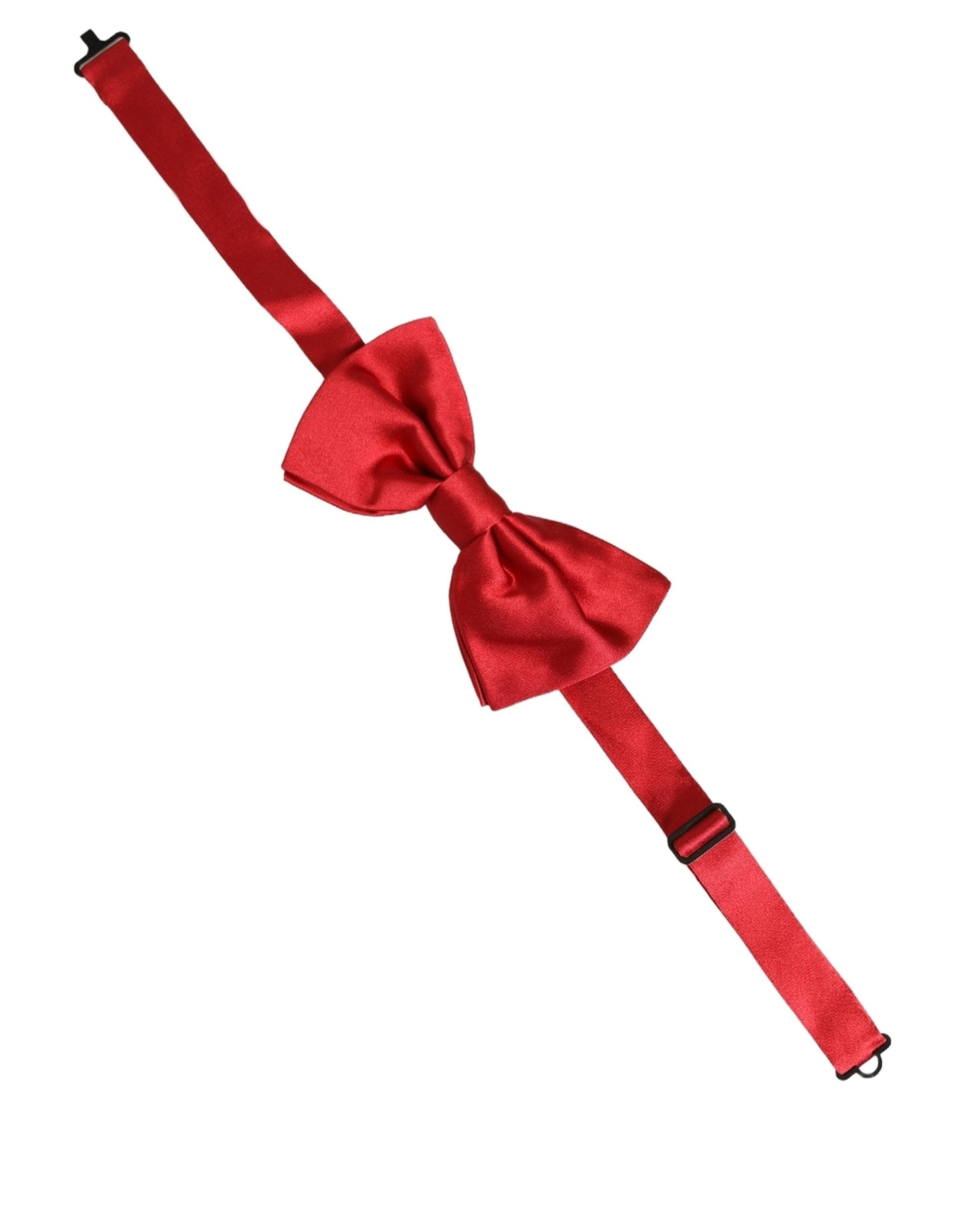 Dolce & Gabbana Men Red 100% Silk Adjustable Neck Papillon Bow Tie Dolce & Gabbana