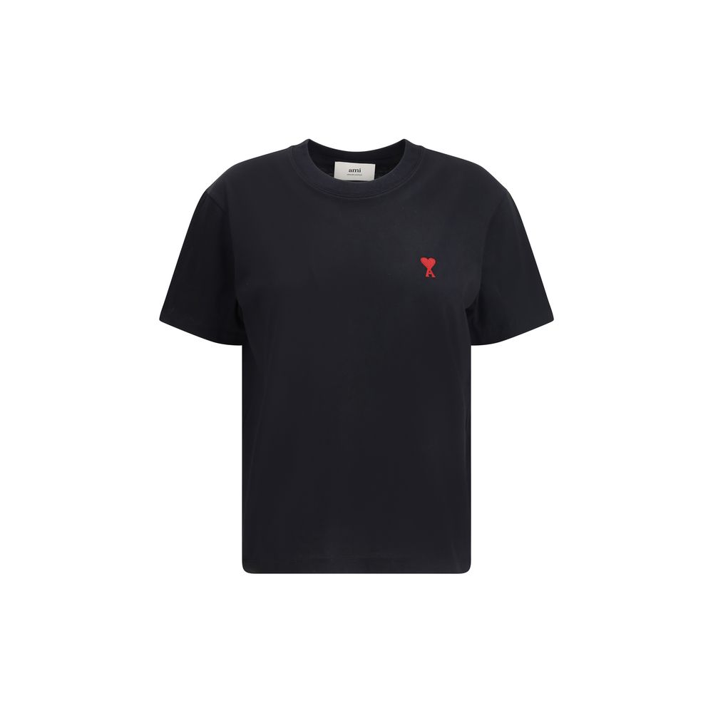Ami Paris Black Cotton T-Shirt Ami Paris