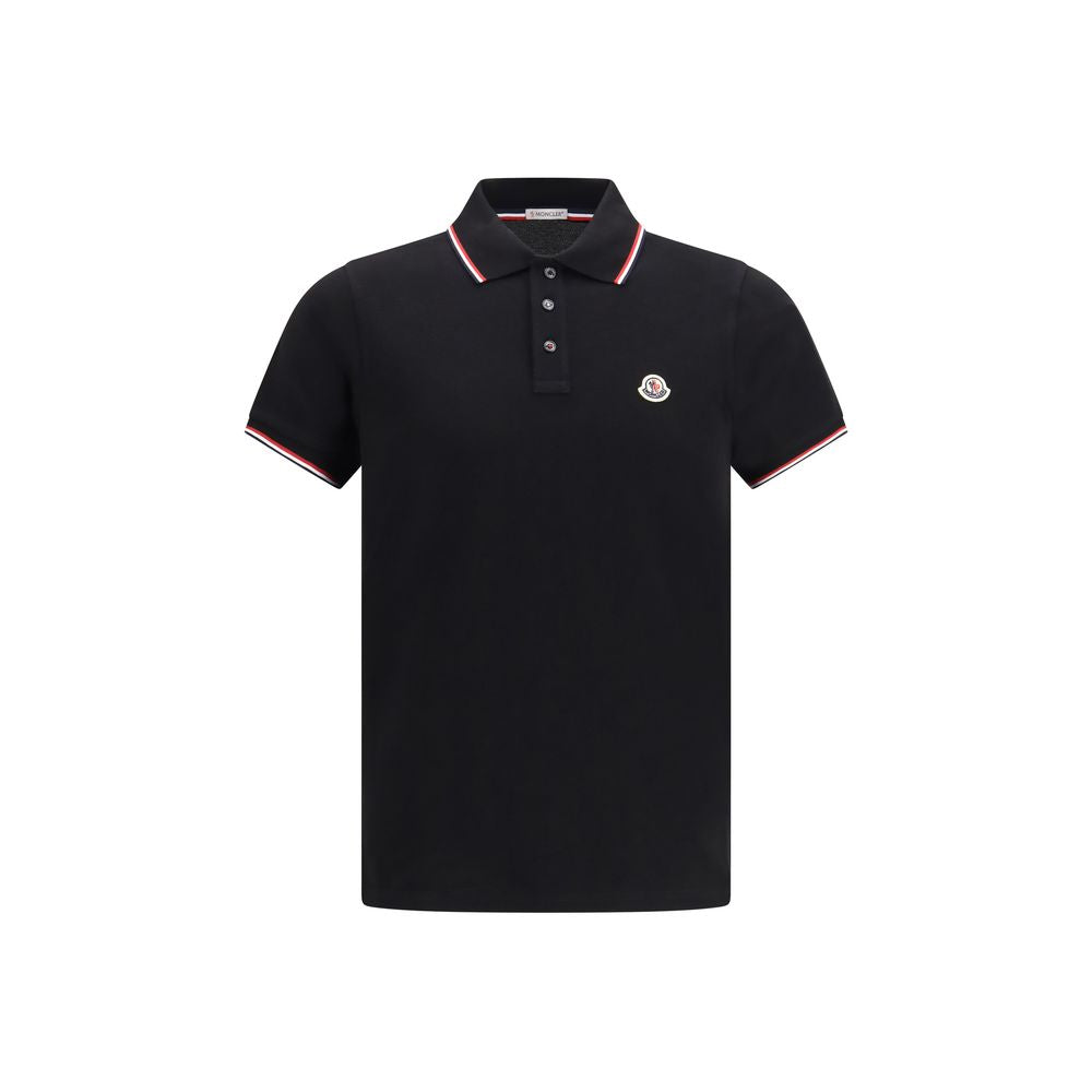 Moncler Black Cotton Polo Shirt Moncler