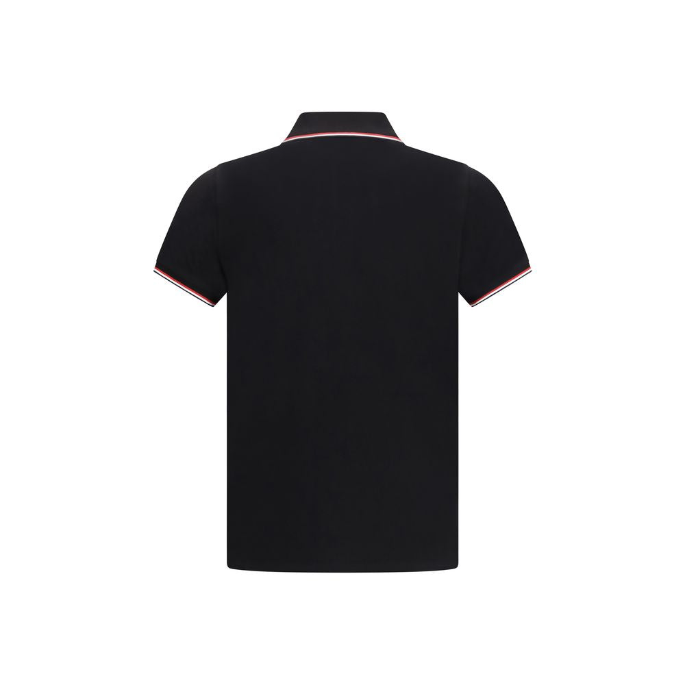 Moncler Black Cotton Polo Shirt Moncler