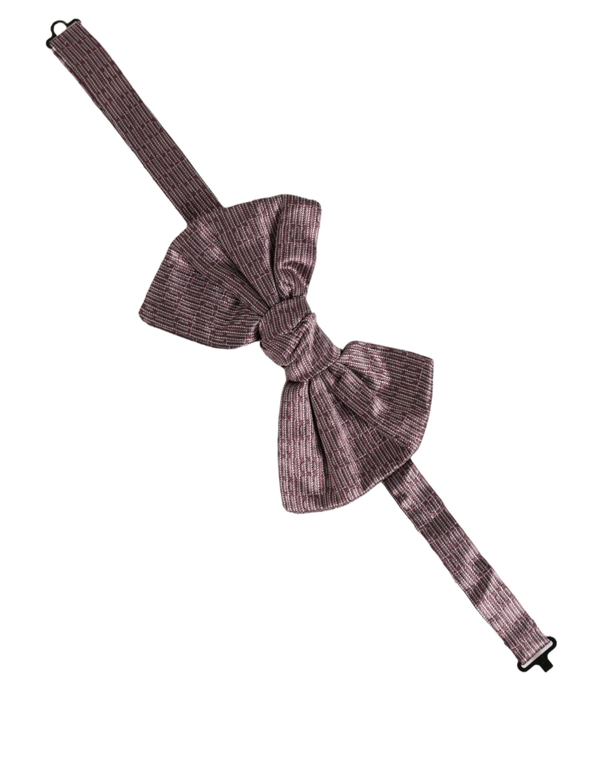 Dolce & Gabbana Men Maroon 100% Silk Adjustable Neck Papillon Bow Tie Dolce & Gabbana