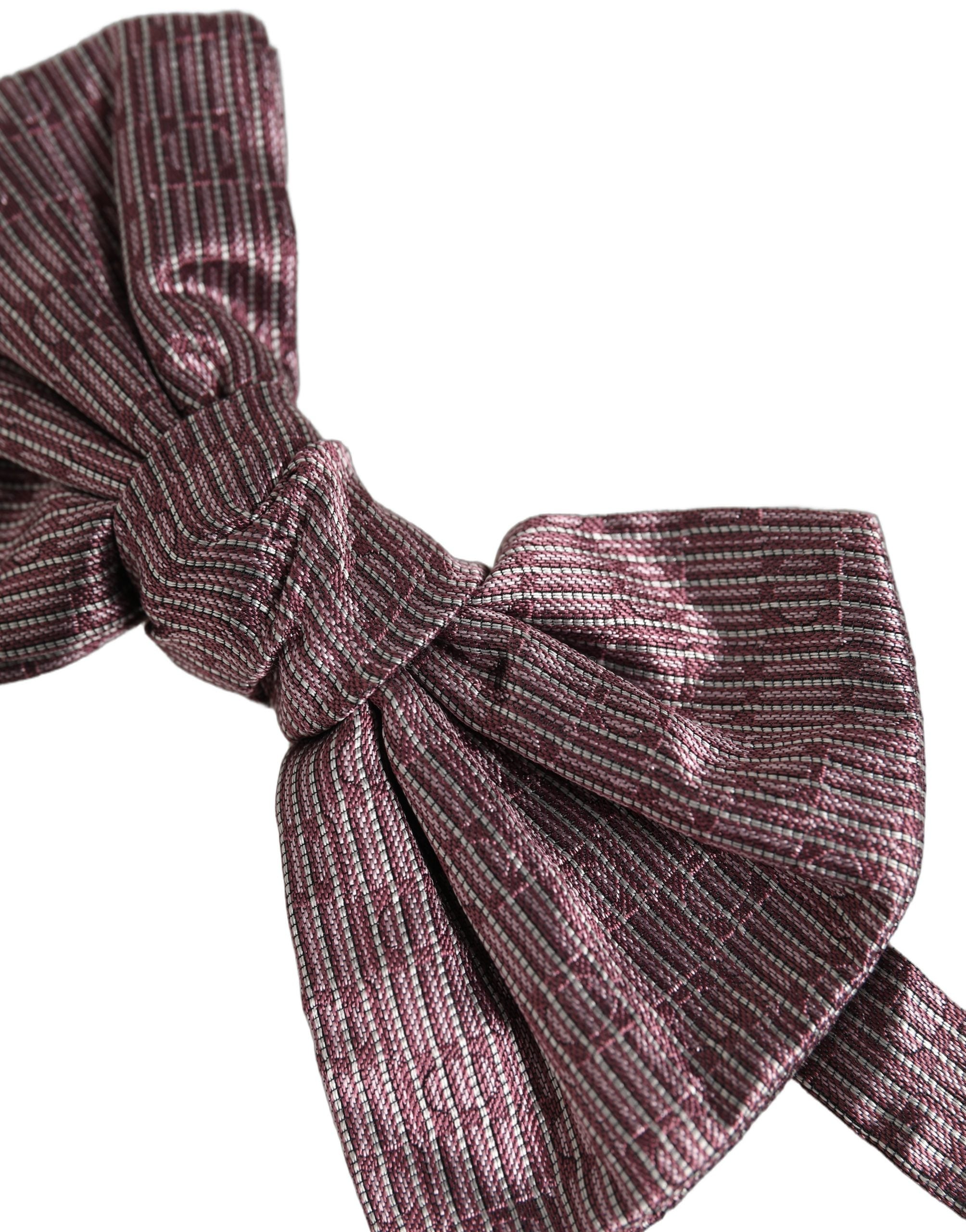 Dolce & Gabbana Men Maroon 100% Silk Adjustable Neck Papillon Bow Tie Dolce & Gabbana
