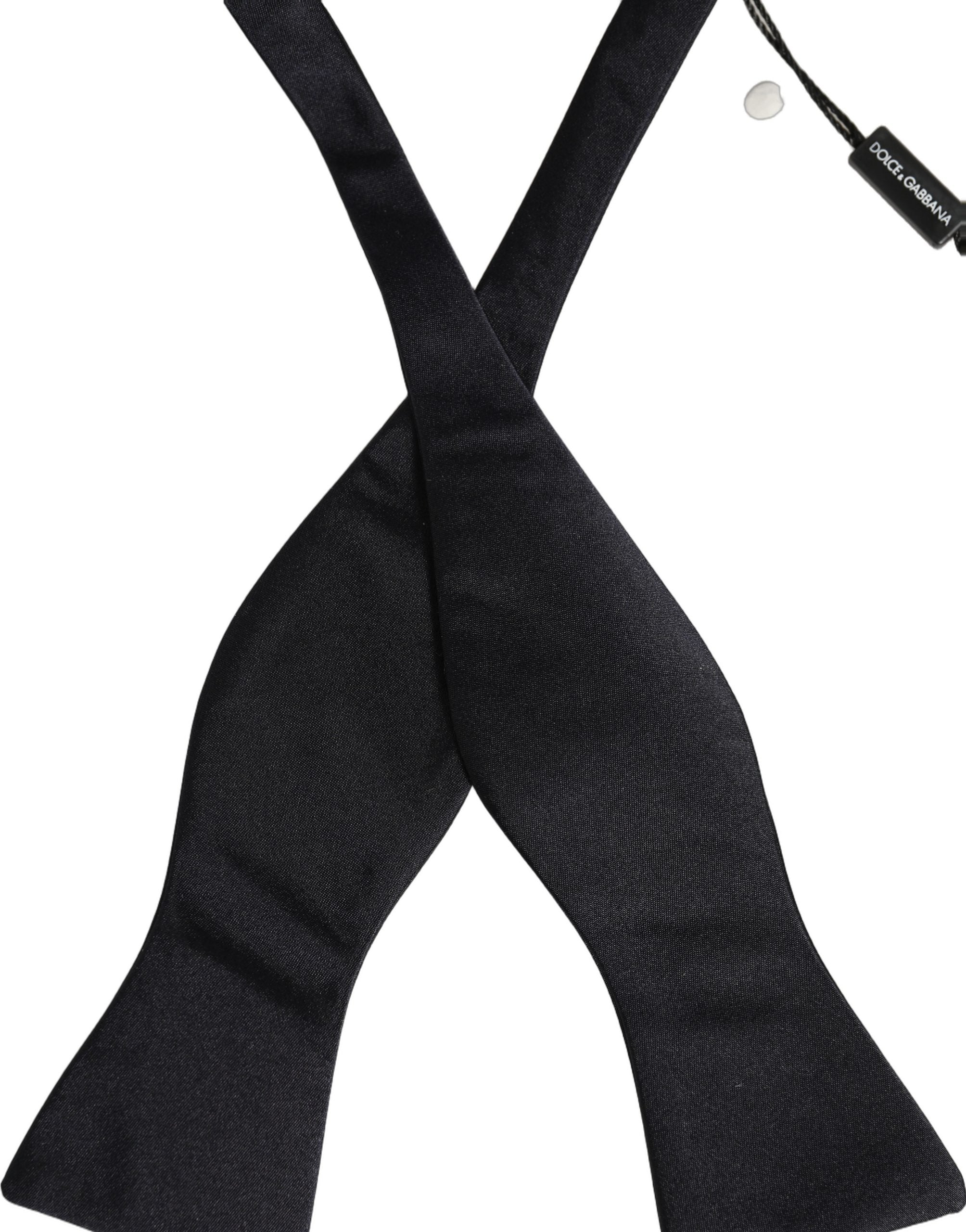 Dolce & Gabbana Men Black 100% Silk Adjustable Neck Papillon Bow Tie Dolce & Gabbana