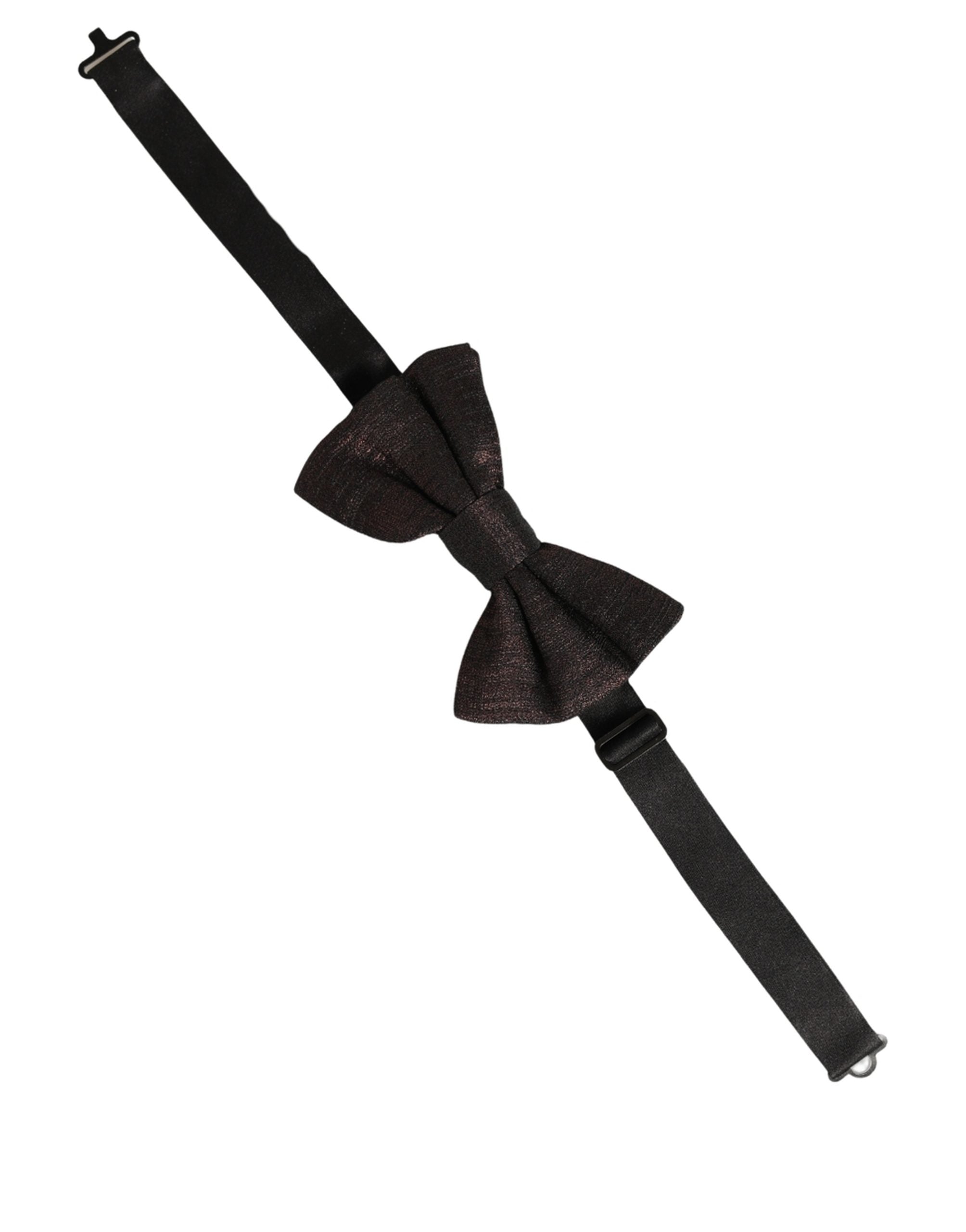 Dolce & Gabbana Men Brown 100% Silk Adjustable Neck Papillon Bow Tie Dolce & Gabbana