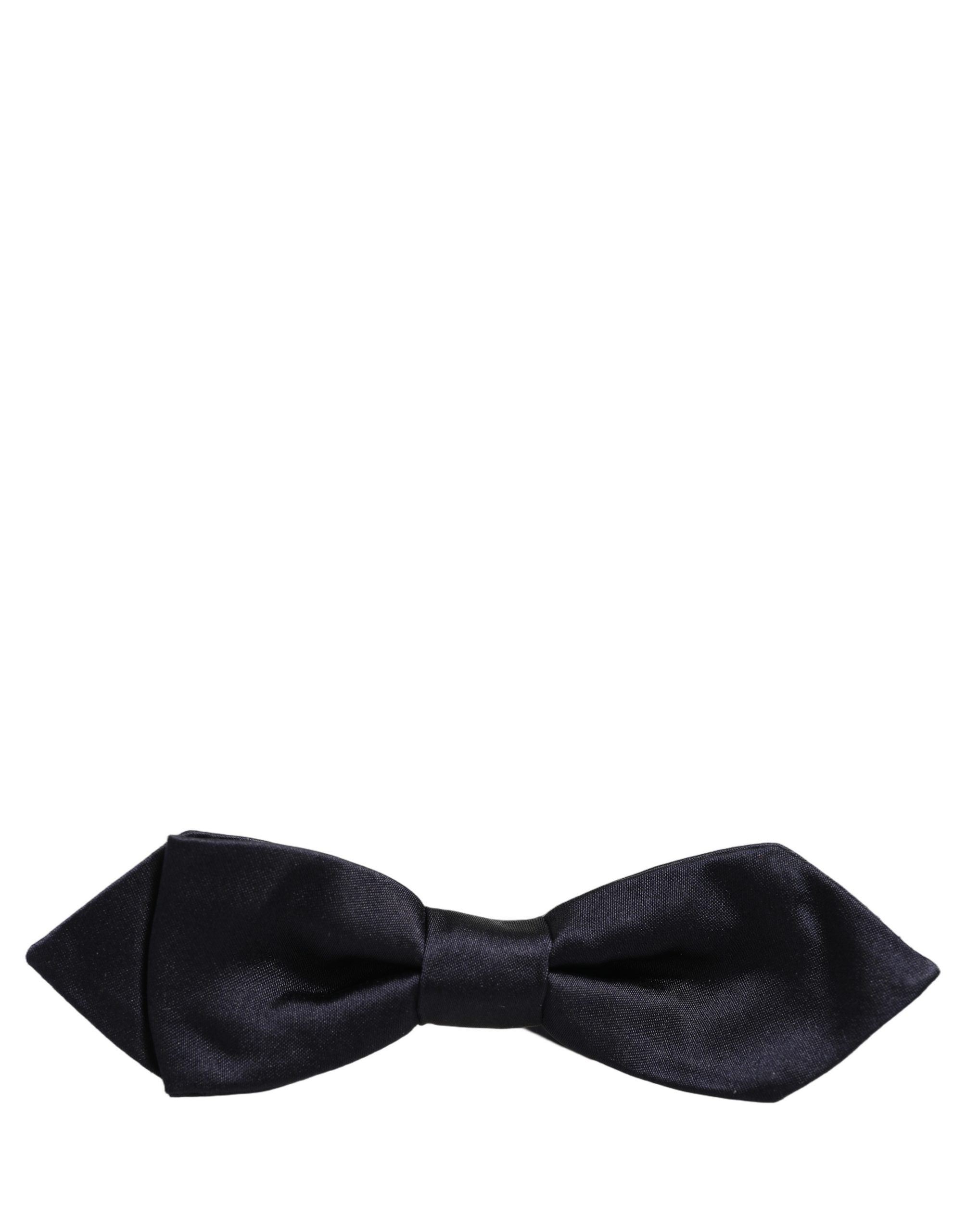 Dolce & Gabbana Men Dark Blue 100% Silk Adjustable Neck Papillon Bow Tie Dolce & Gabbana