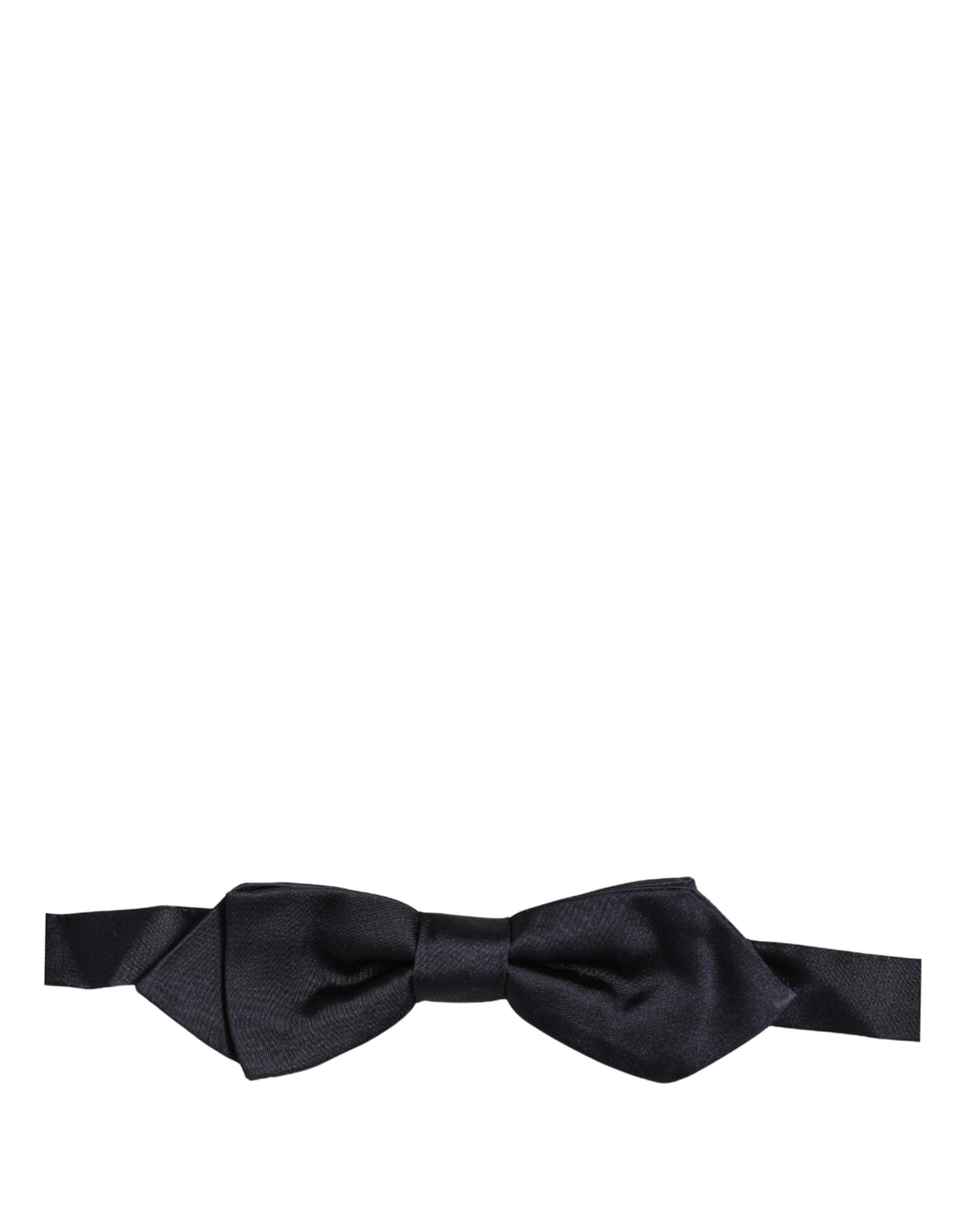 Dolce & Gabbana Men Dark Blue 100% Silk Adjustable Neck Papillon Bow Tie Dolce & Gabbana
