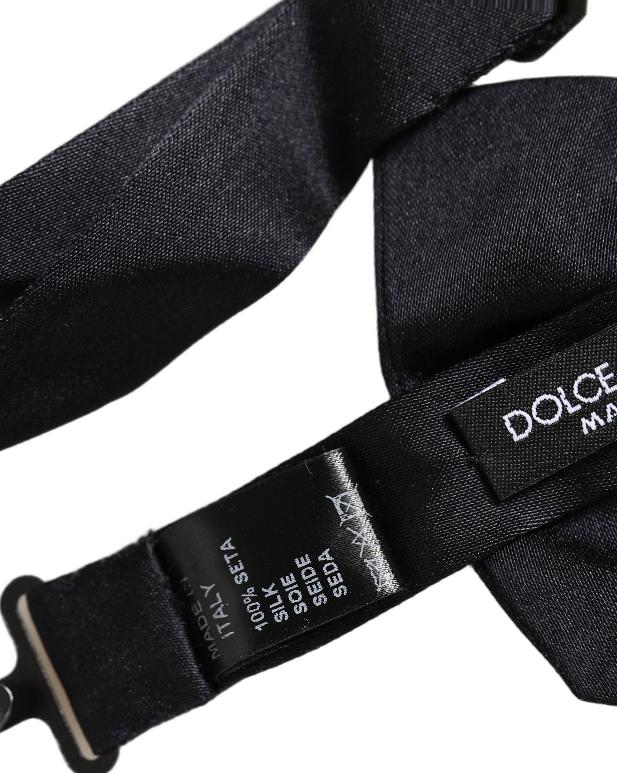 Dolce & Gabbana Men Black 100% Silk Adjustable Neck Papillon Bow Tie Dolce & Gabbana
