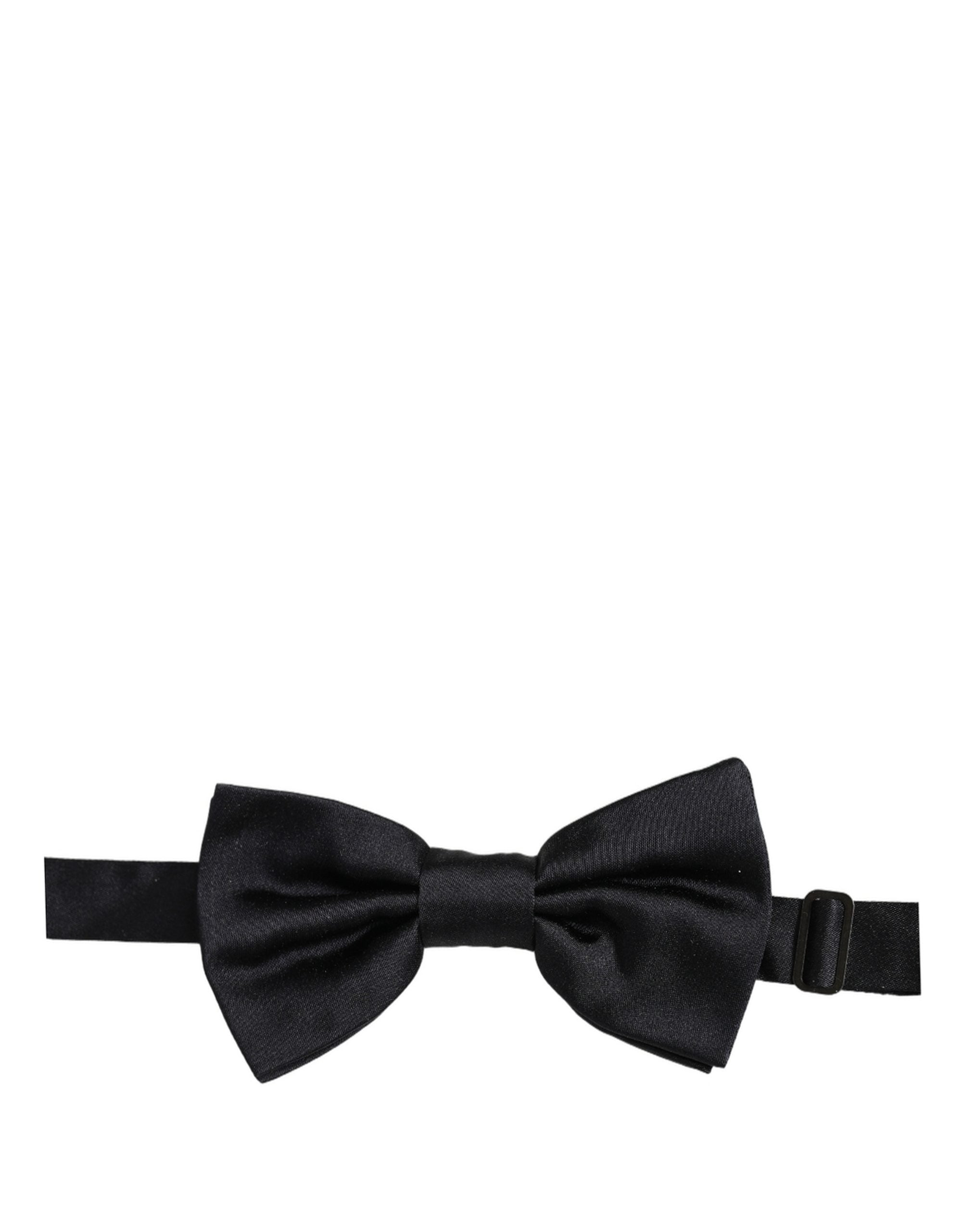 Dolce & Gabbana Men Black 100% Silk Adjustable Neck Papillon Bow Tie Dolce & Gabbana