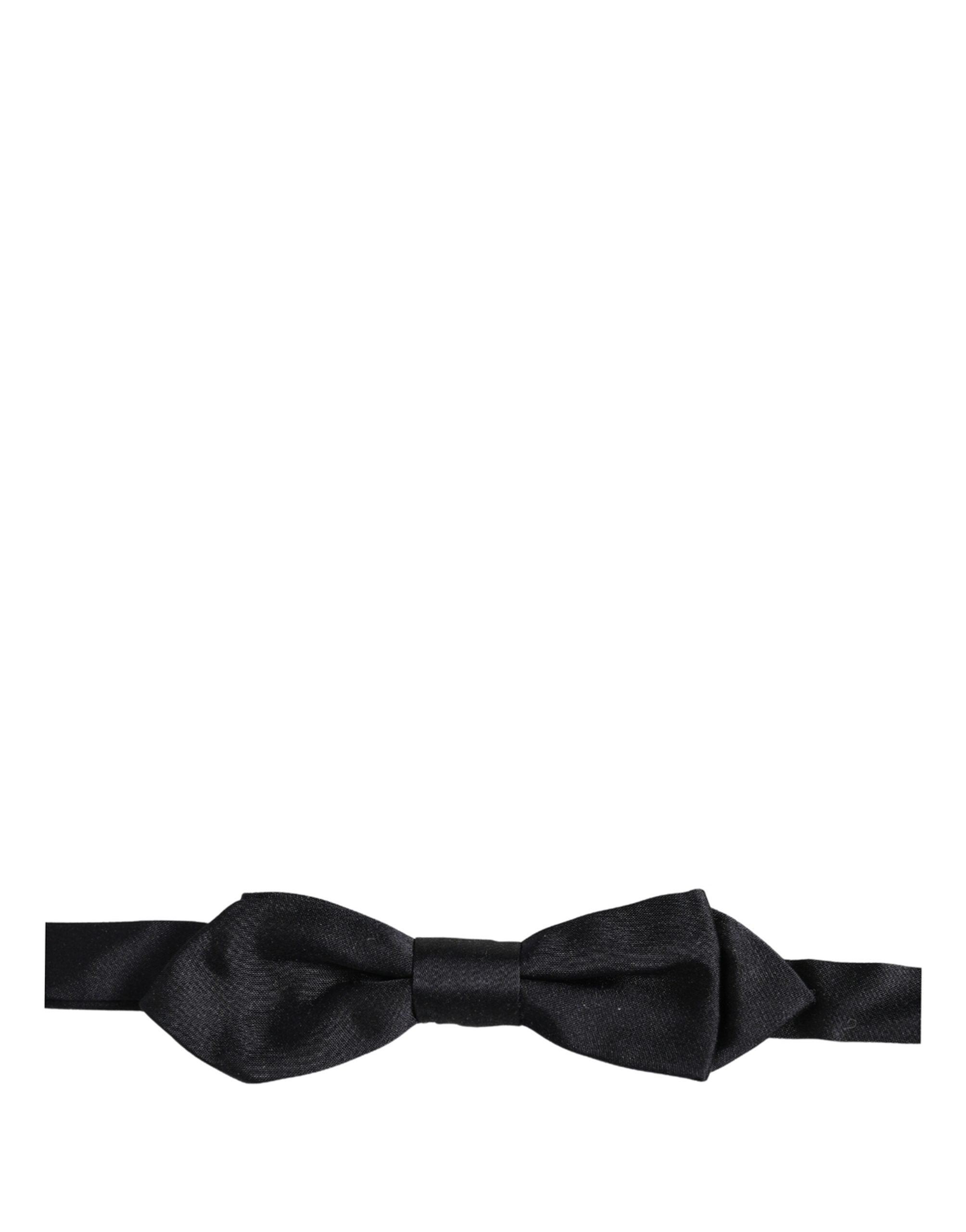 Dolce & Gabbana Men Black 100% Silk Adjustable Neck Papillon Bow Tie Dolce & Gabbana