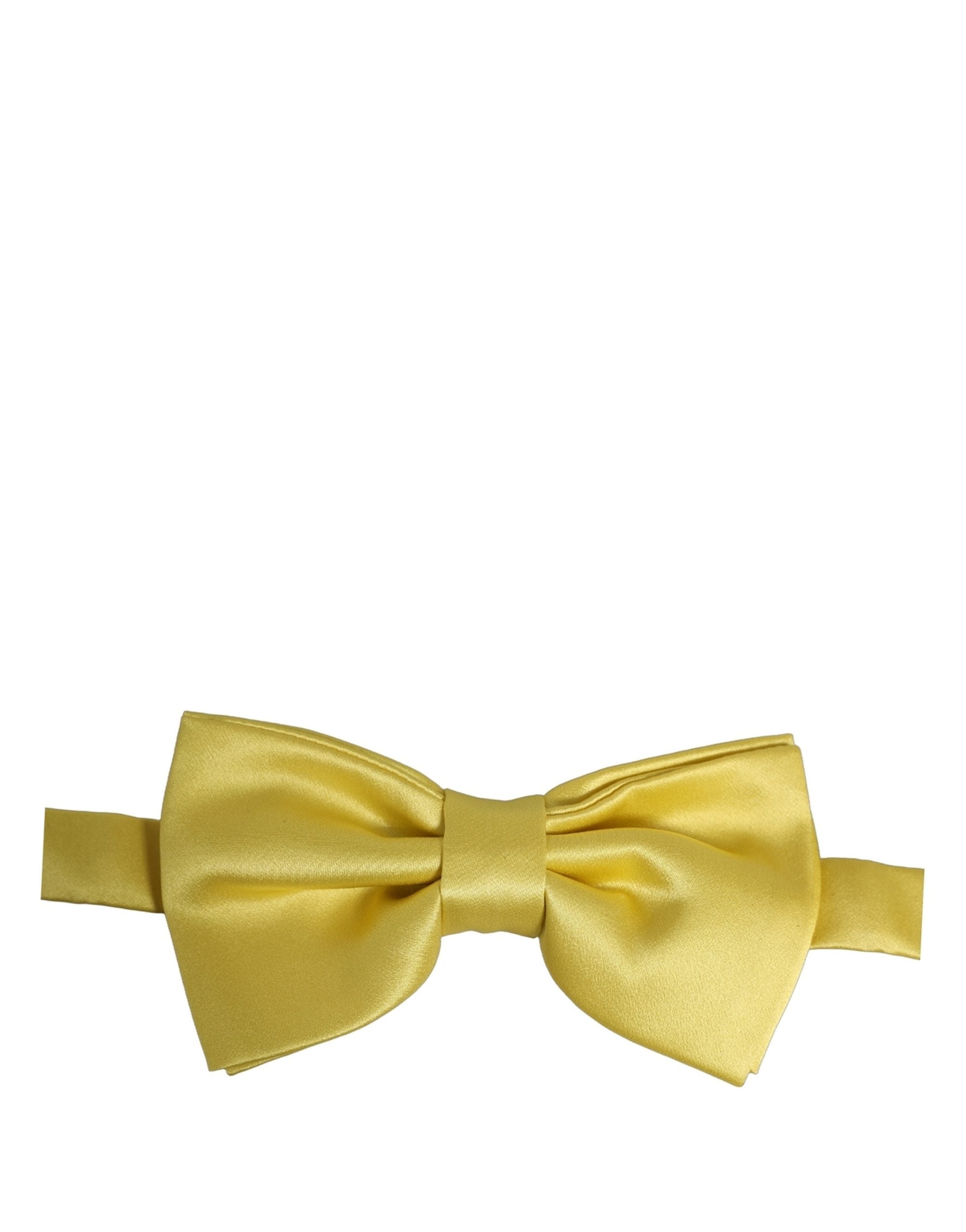 Dolce & Gabbana Men Yellow 100% Silk Adjustable Neck Papillon Bow Tie Dolce & Gabbana