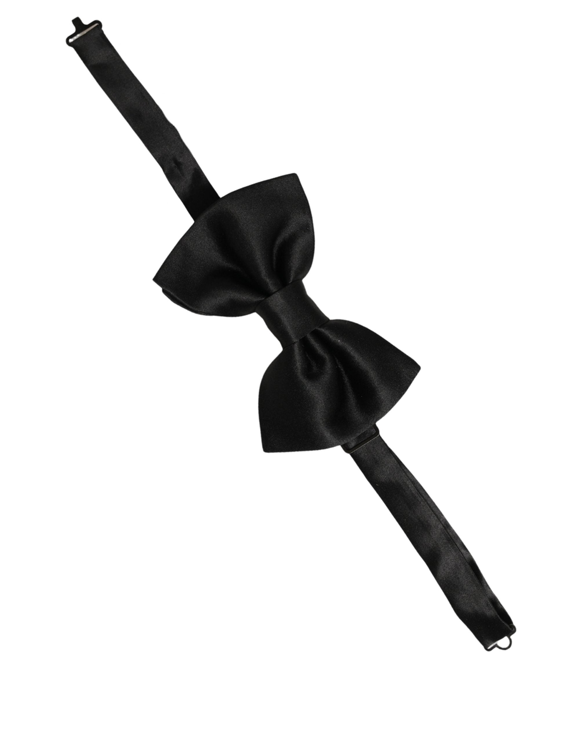 Dolce & Gabbana Men Black 100% Silk Adjustable Neck Papillon Bow Tie Dolce & Gabbana