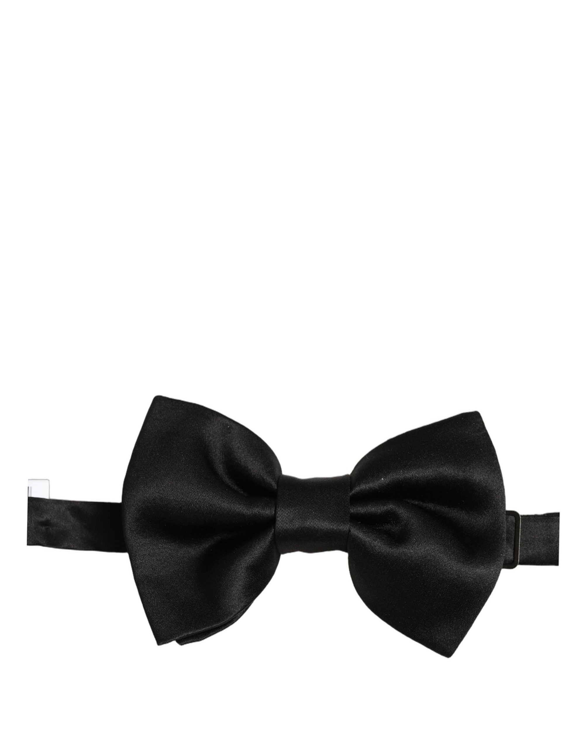 Dolce & Gabbana Men Black 100% Silk Adjustable Neck Papillon Bow Tie Dolce & Gabbana