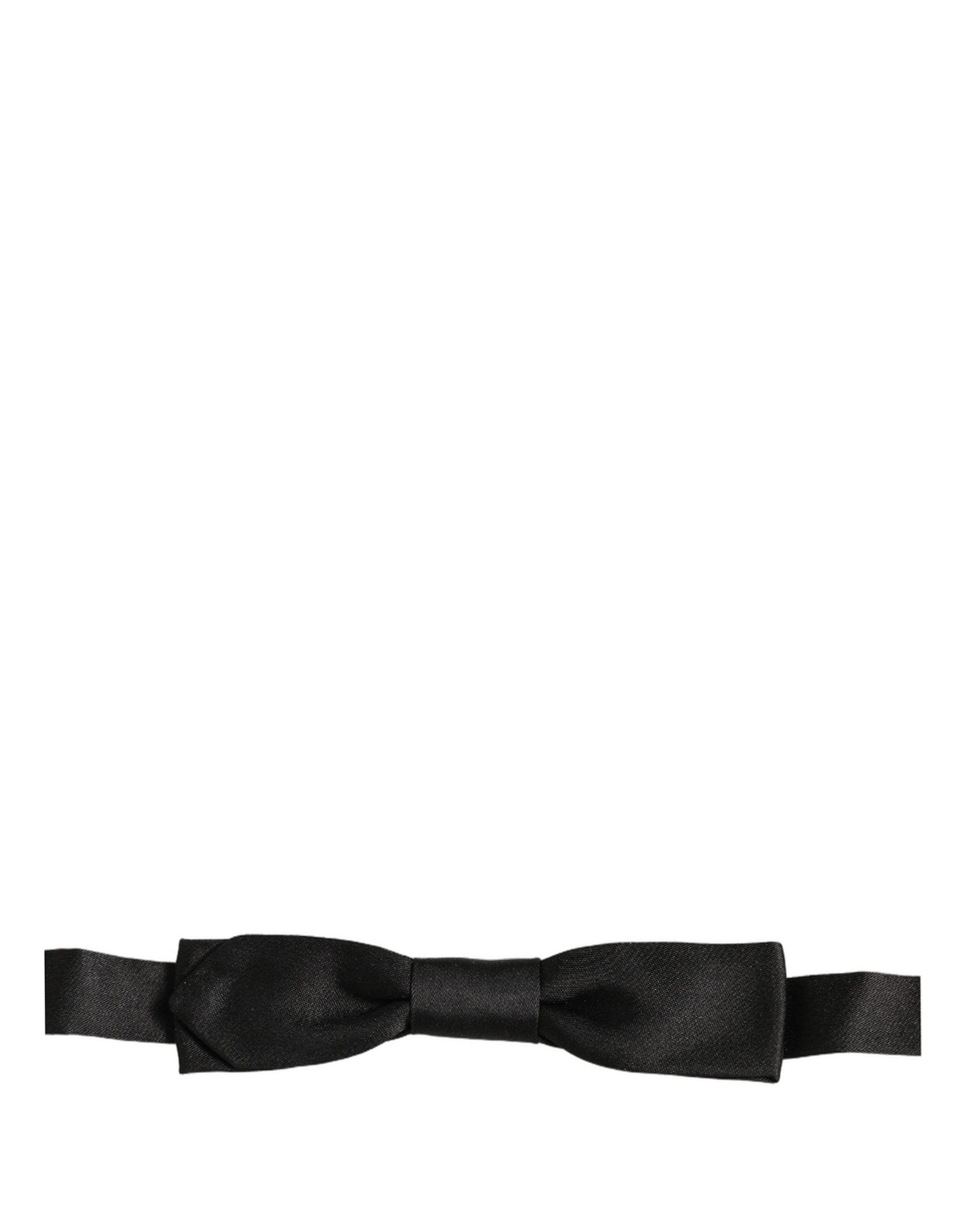 Dolce & Gabbana Men Black 100% SIlk Adjustable Neck Papillon Bow Tie Dolce & Gabbana