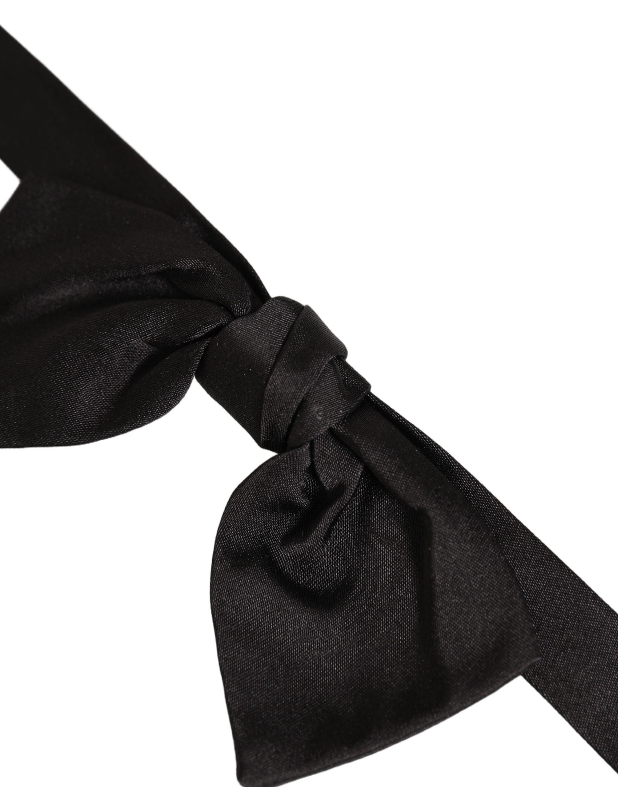 Dolce & Gabbana Men Black 100% SIlk Adjustable Neck Papillon Bow Tie Dolce & Gabbana